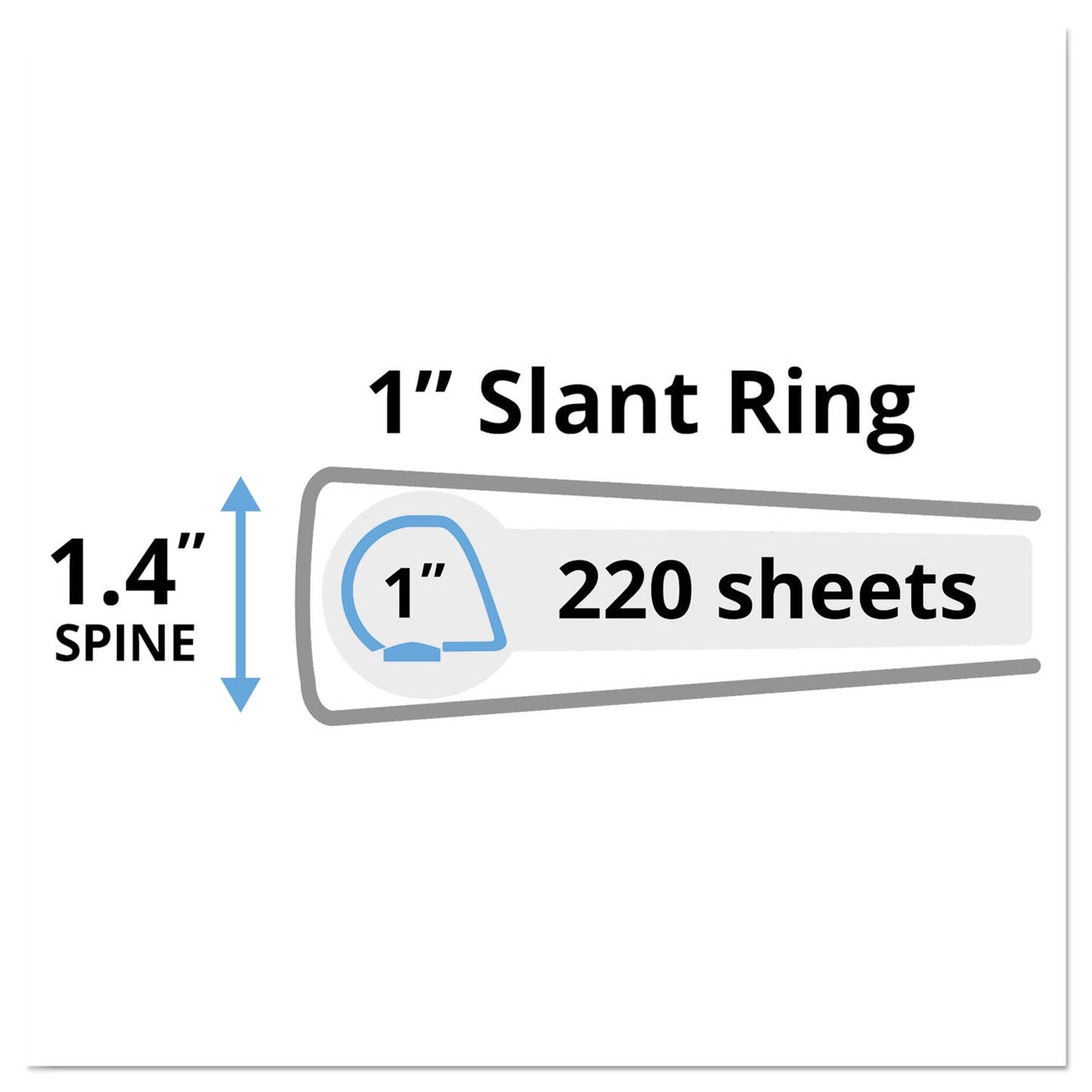 Avery Heavy-Duty Non Stick View Binder with DuraHinge and Slant Rings, 3 Rings, 1" Capacity, 11 x 8.5, Black, (5300)