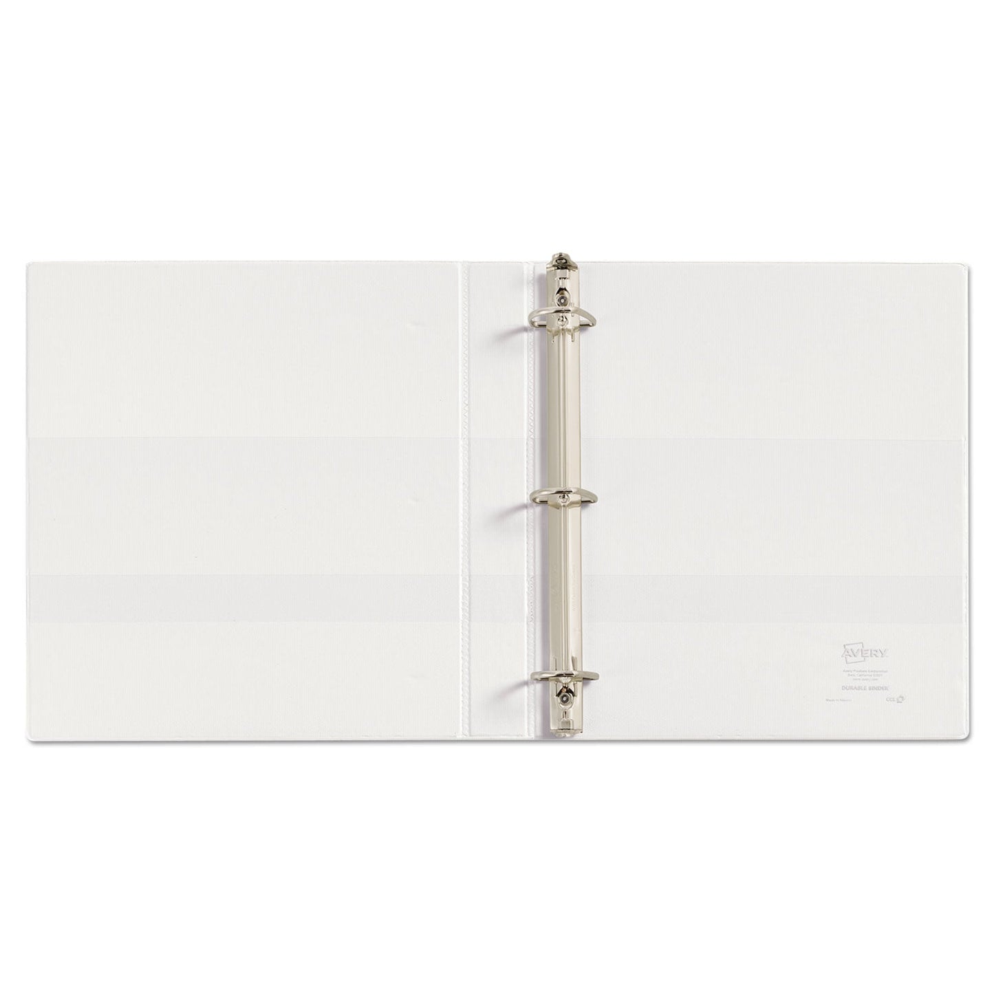Avery Durable View Binder with DuraHinge and EZD Rings, 3 Rings, 1" Capacity, 11 x 8.5, White, (9301)