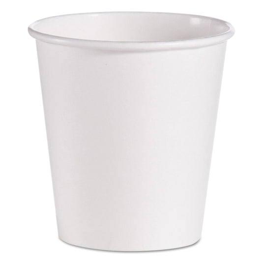 Dart Single-Sided Poly Paper Hot Cups, 10 oz, White, 1,000/Carton