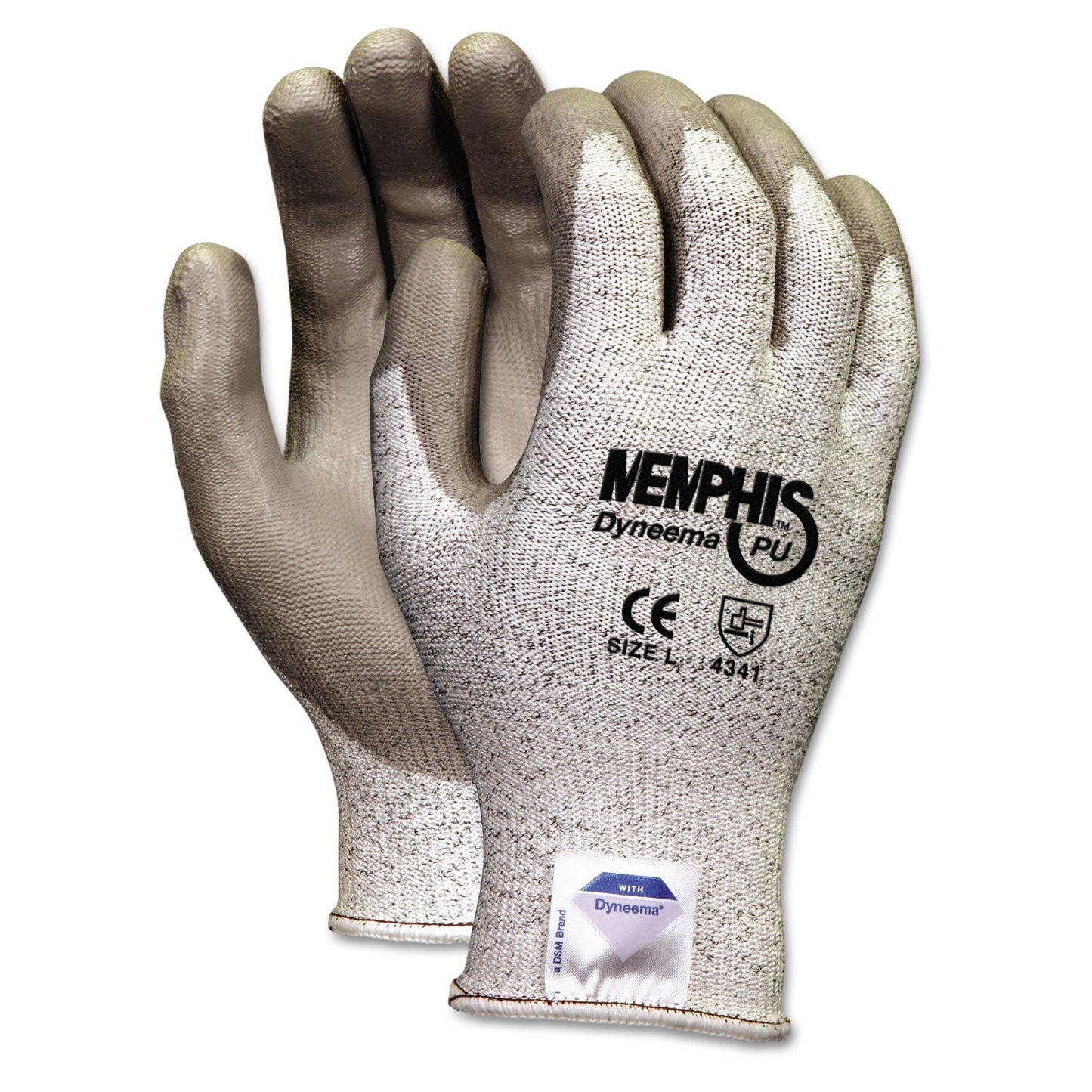 MCR Memphis Dyneema Polyurethane Gloves, Medium, White/Gray, Pair