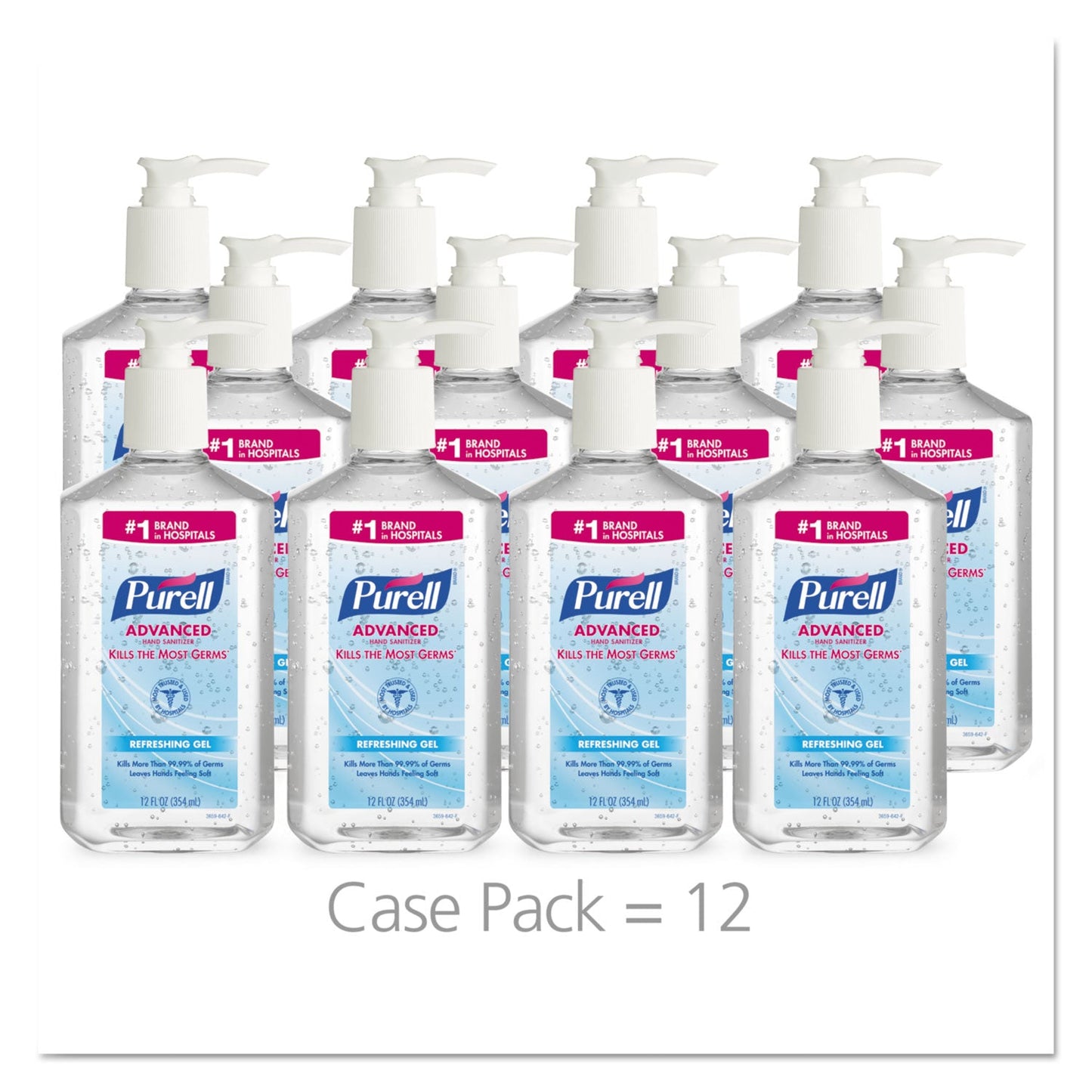 PURELL Advanced Refreshing Gel Hand Sanitizer, 12 oz Pump Bottle, Clean Scent