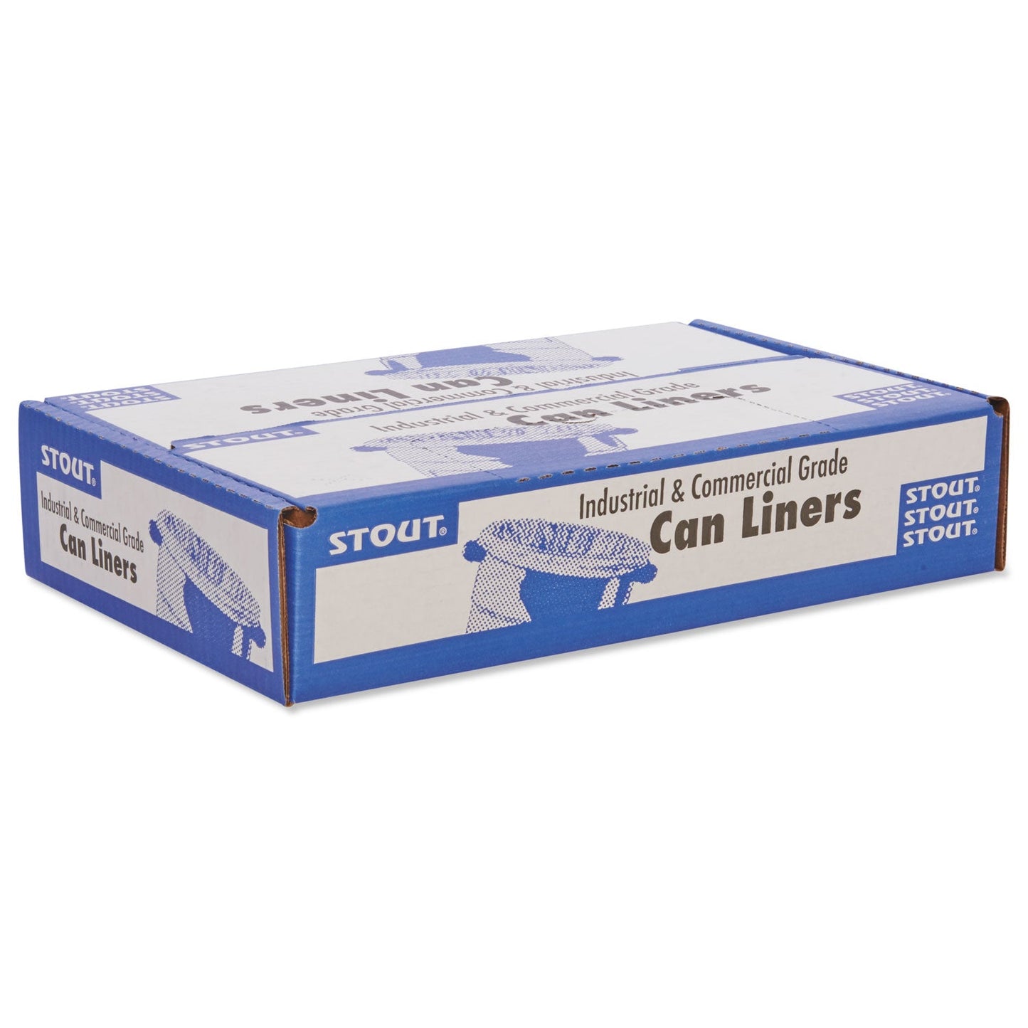 Stout Total Recycled Content Plastic Trash Bags, 33 gal, 1.3 mil, 33" x 40", Brown/Black, 100/Carton