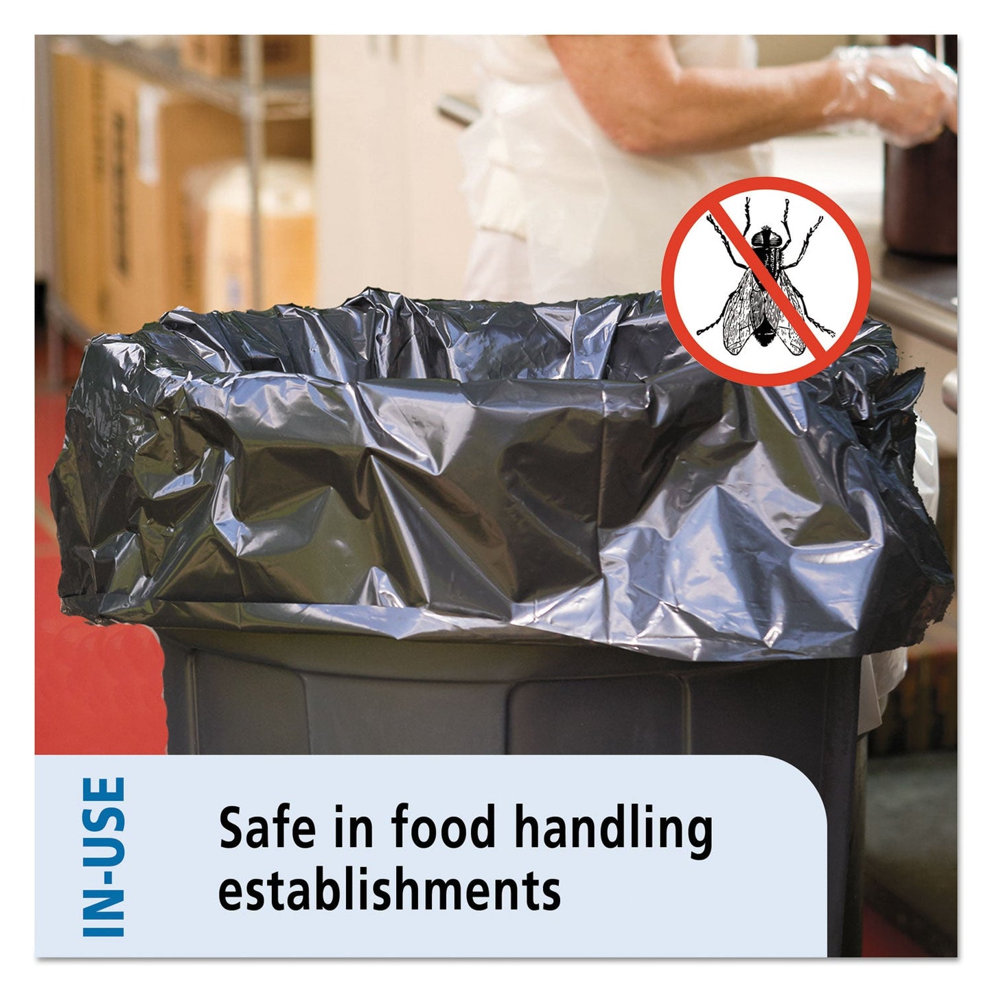 Stout Insect-Repellent Trash Bags, 45 gal, 2 mil, 40" x 45", Black, 65/Box