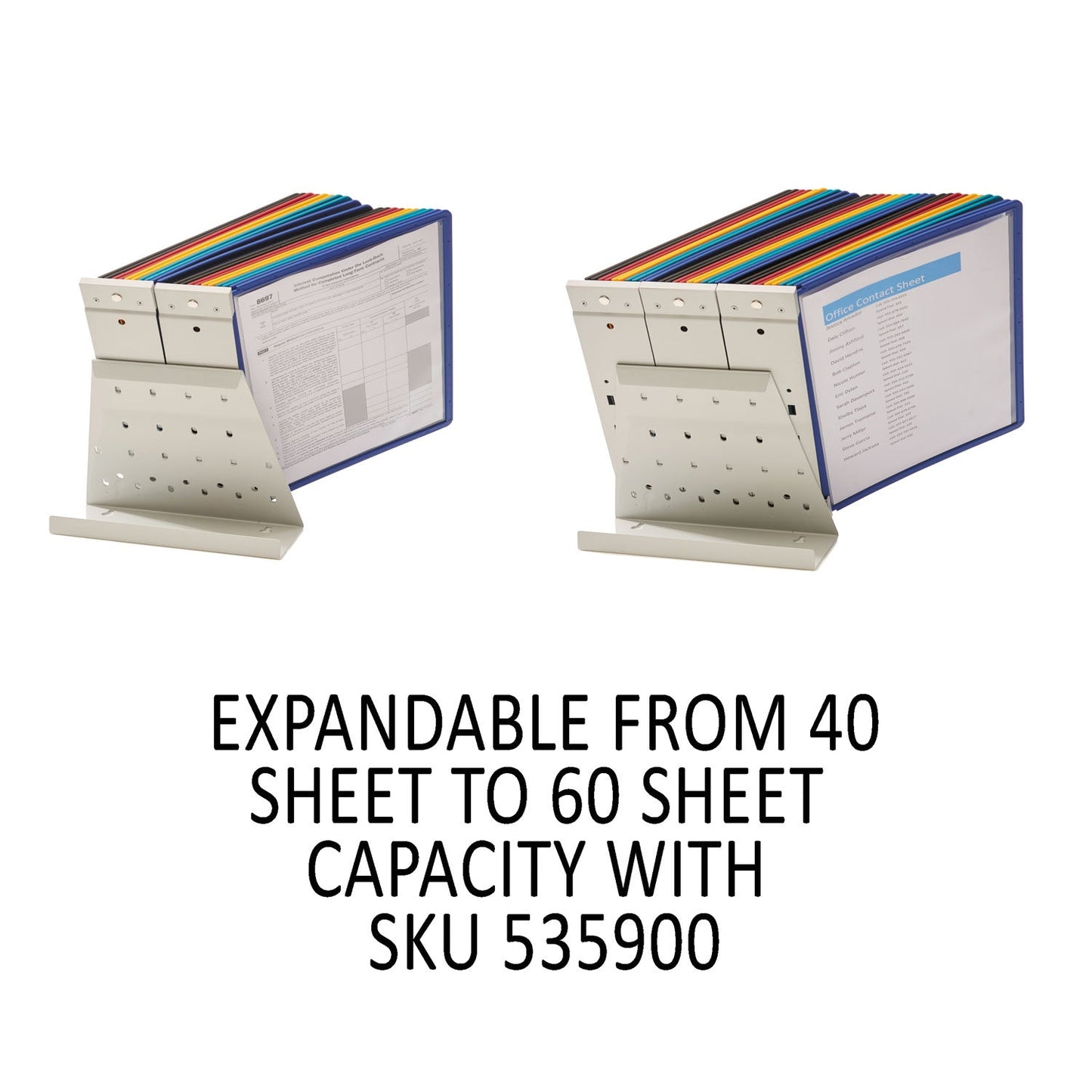 Durable VARIO Reference Desktop System, 20 Panels, Assorted Borders and Panels