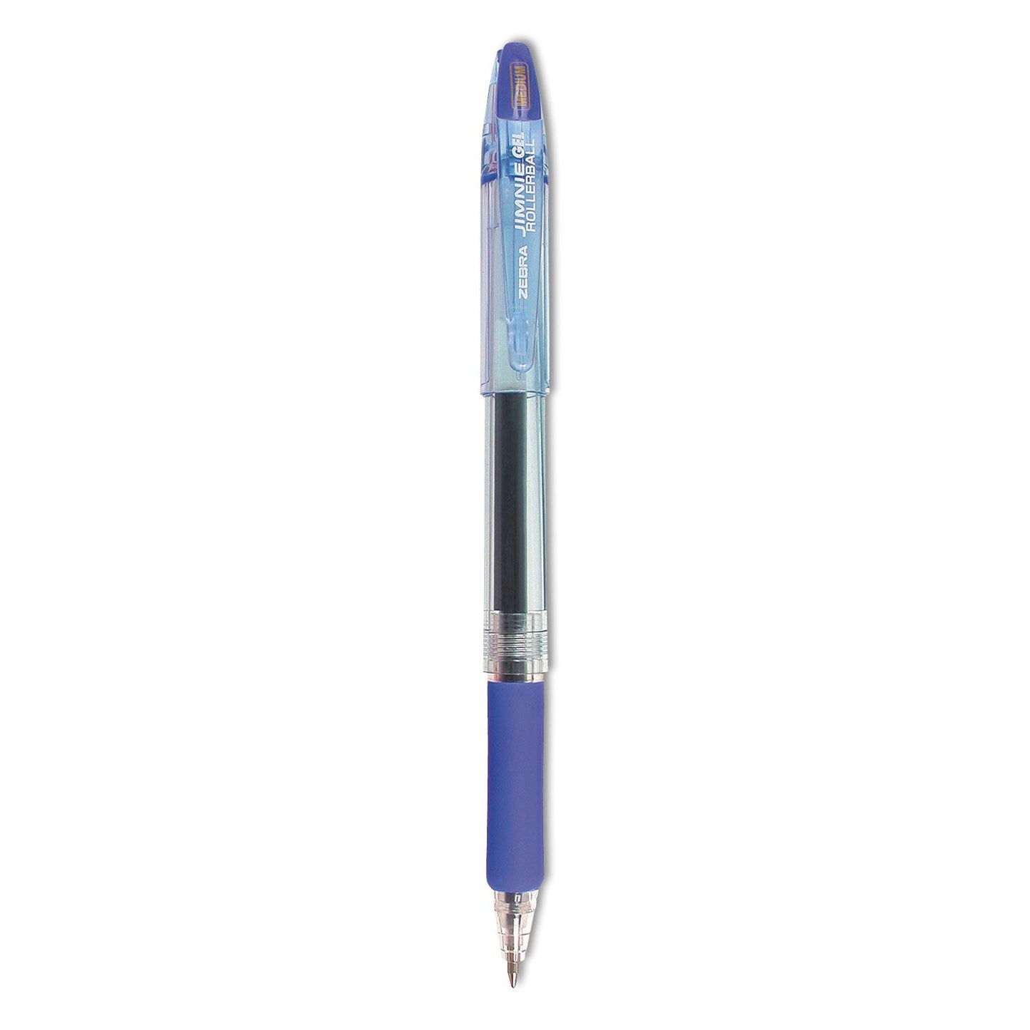Zebra Jimnie Gel Pen, Stick, Medium 0.7 mm, Blue Ink, Smoke Barrel, 12/Pack