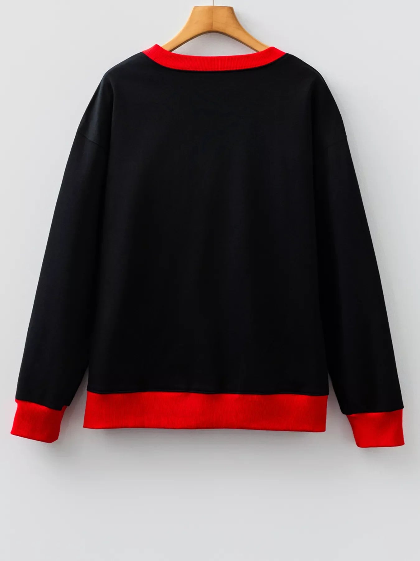 GAME DAY Letter Graphic Varsity Striped Detail Baggy Sweatshirt