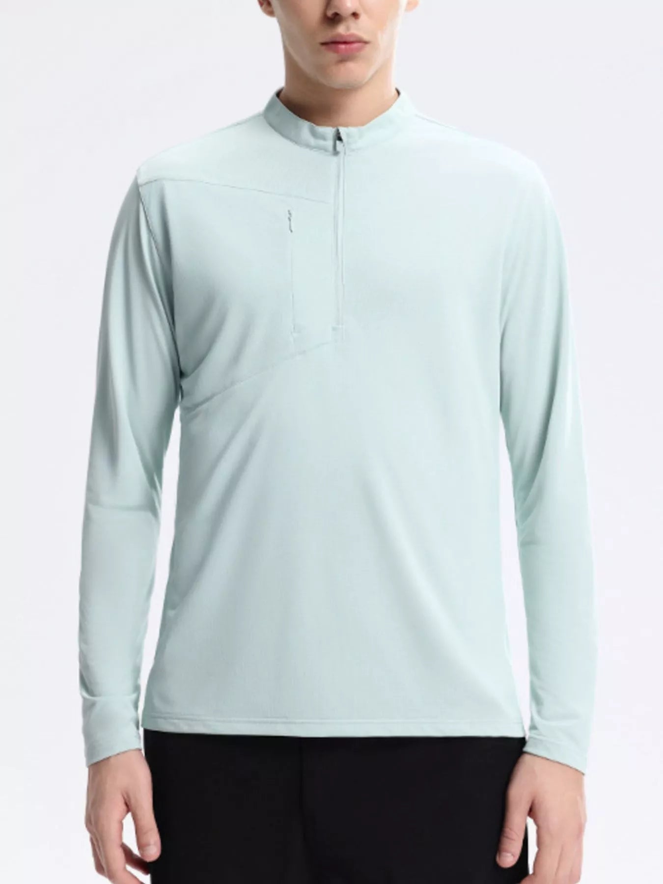 Men's Plus Size Slim Fit Quarter-Zip Sweatshirt