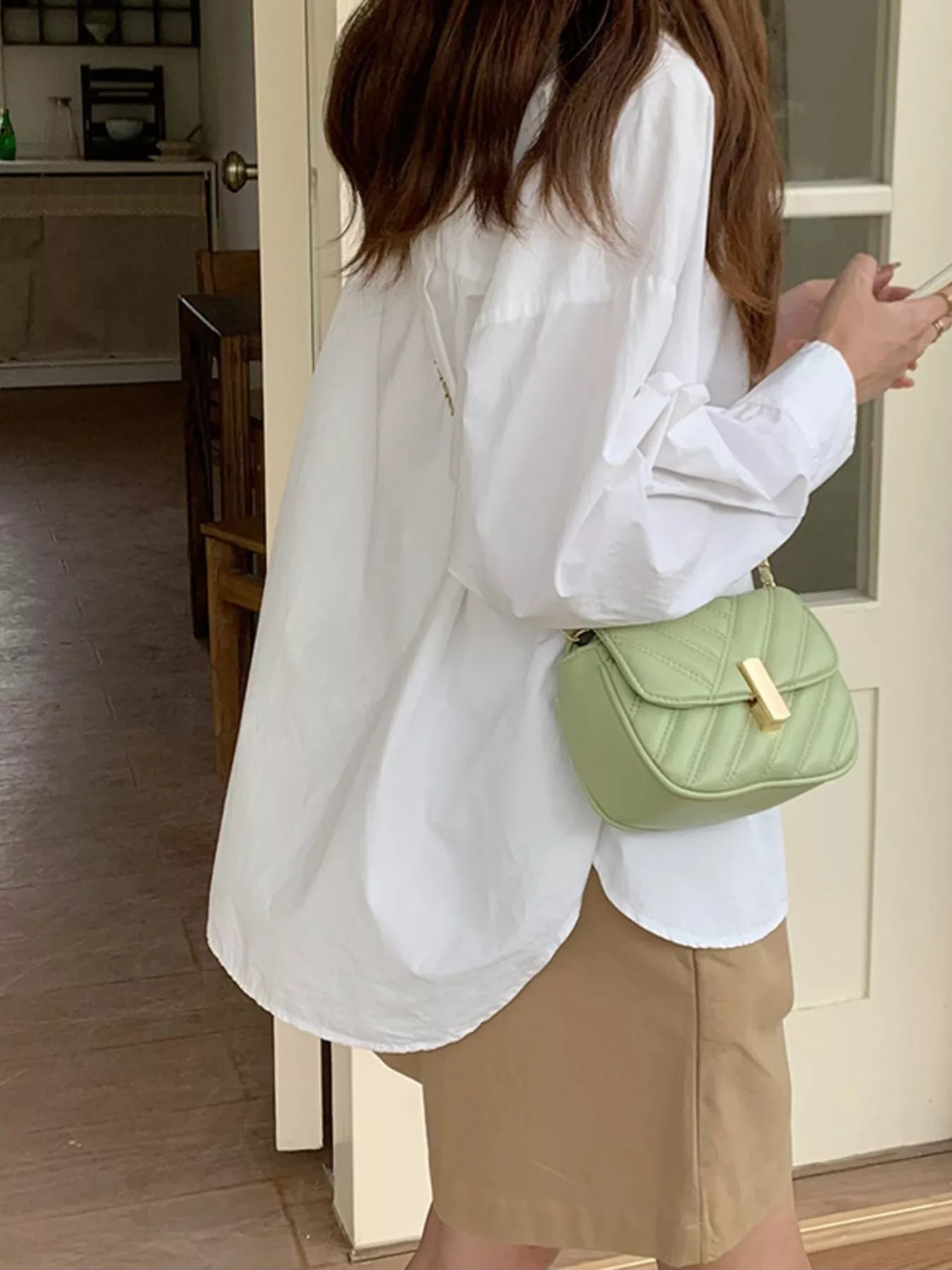Quilted Flap Chain Crossbody Bag