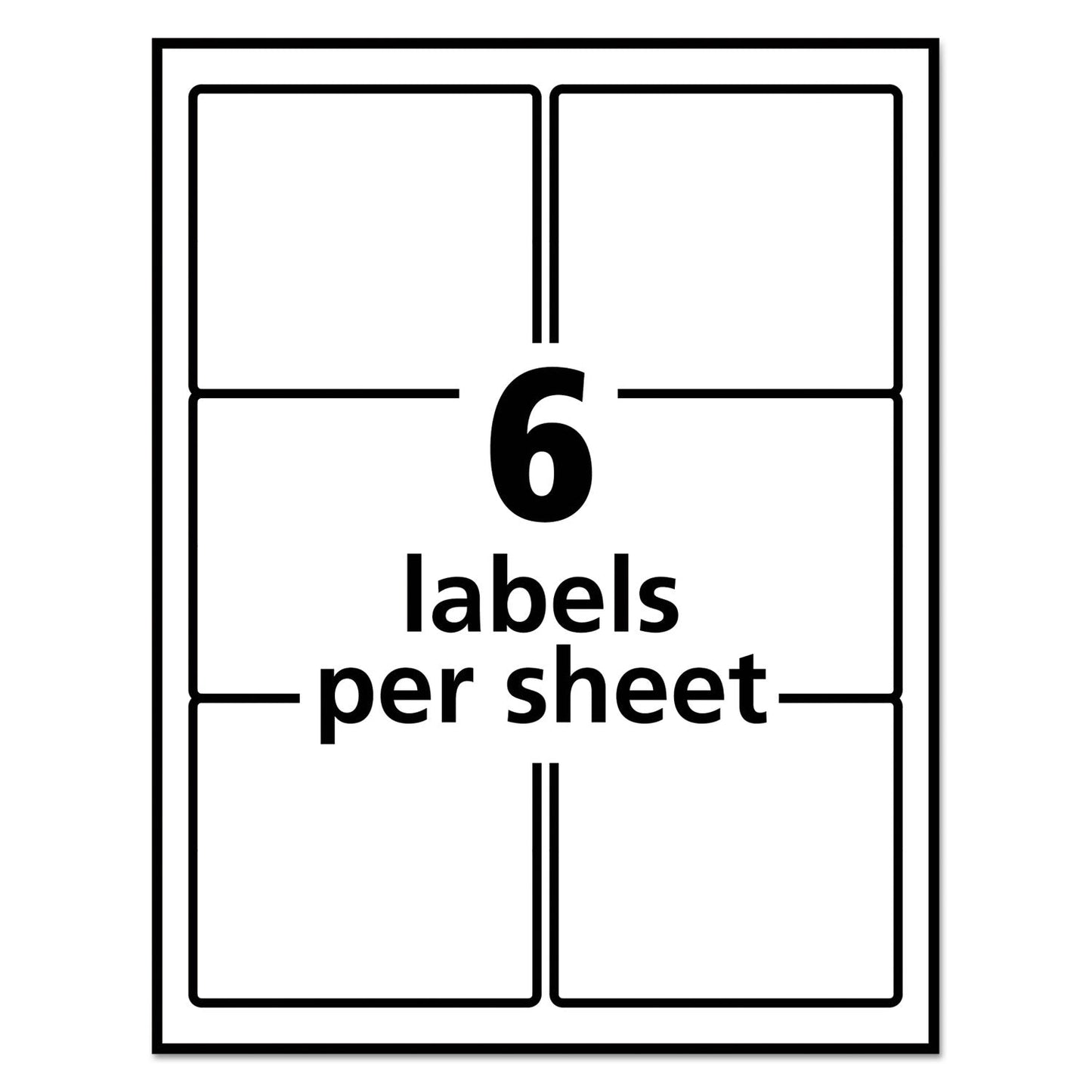 Avery Repositionable Shipping Labels w/SureFeed, Laser, 3.33 x 4, White, 600/Box