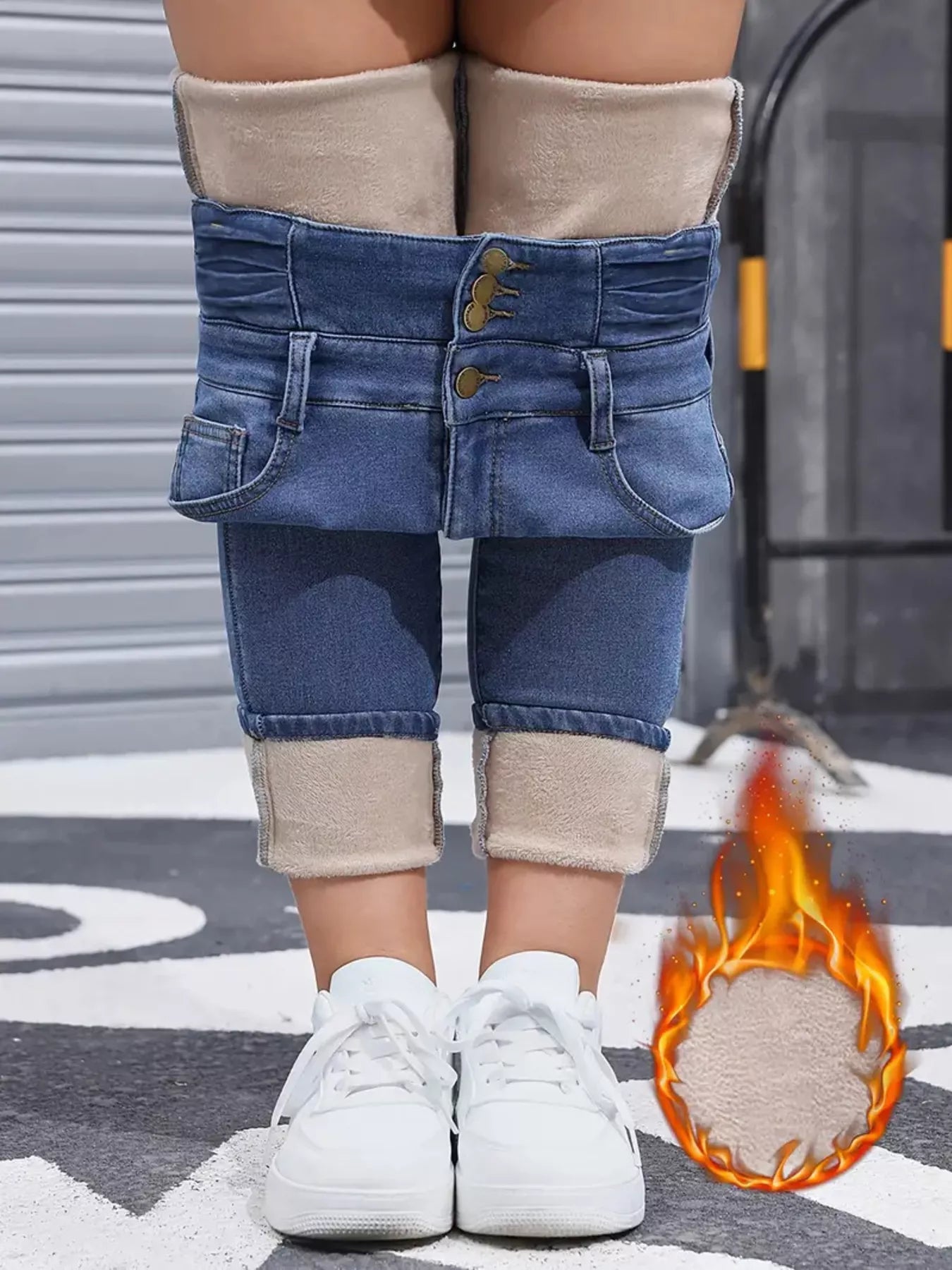 High Waist Button Fly Skinny Jeans