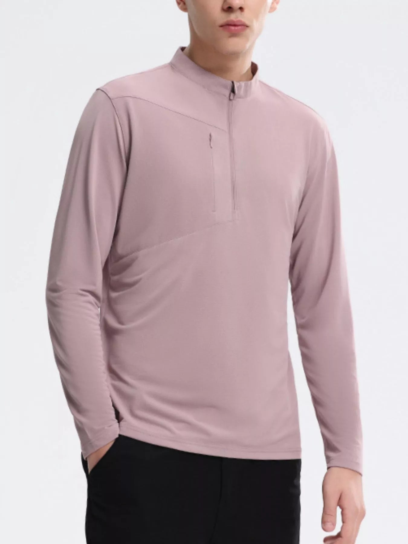 Men's Plus Size Slim Fit Quarter-Zip Sweatshirt