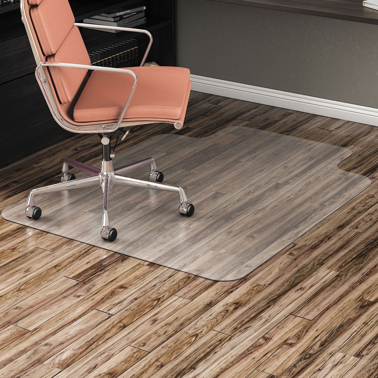 Alera All Day Use Non-Studded Chair Mat for Hard Floors, 36 x 48, Lipped, Clear