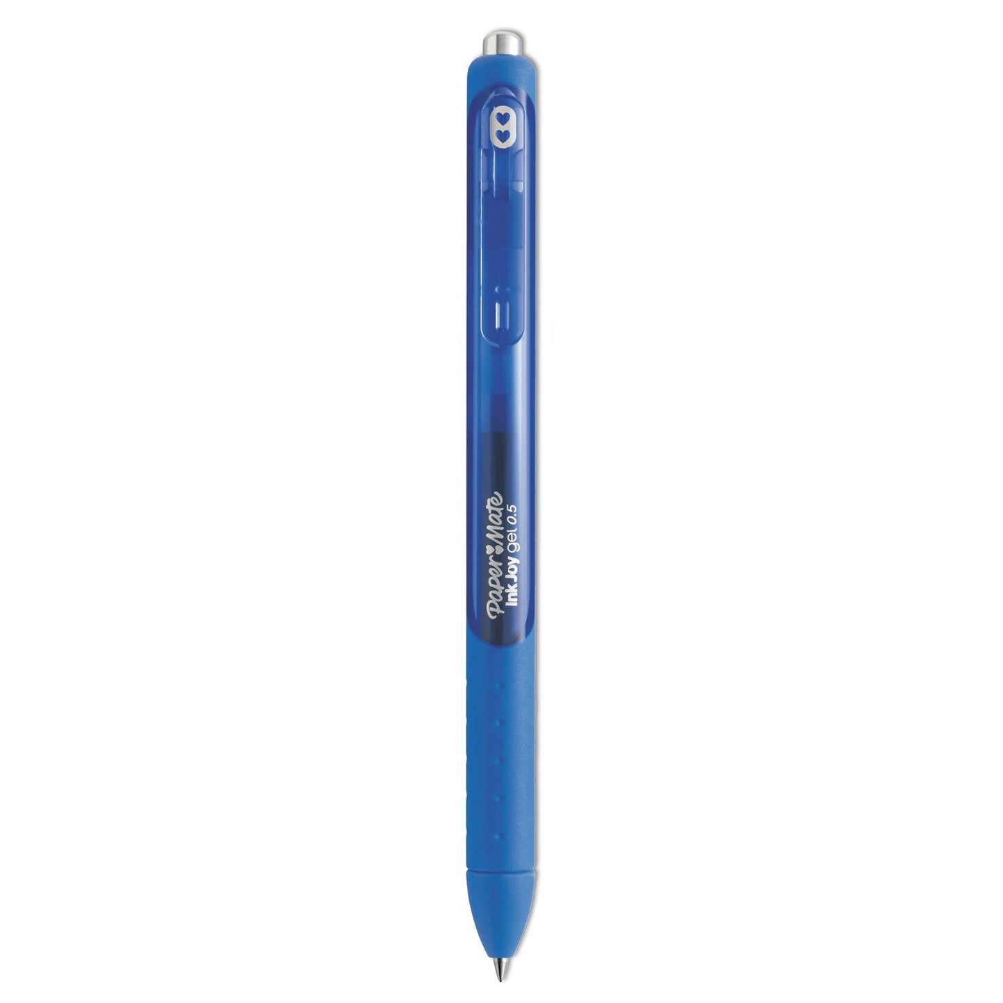 Paper Mate InkJoy Gel Pen, Retractable, Micro 0.5 mm, Blue Ink, Blue Barrel, Dozen
