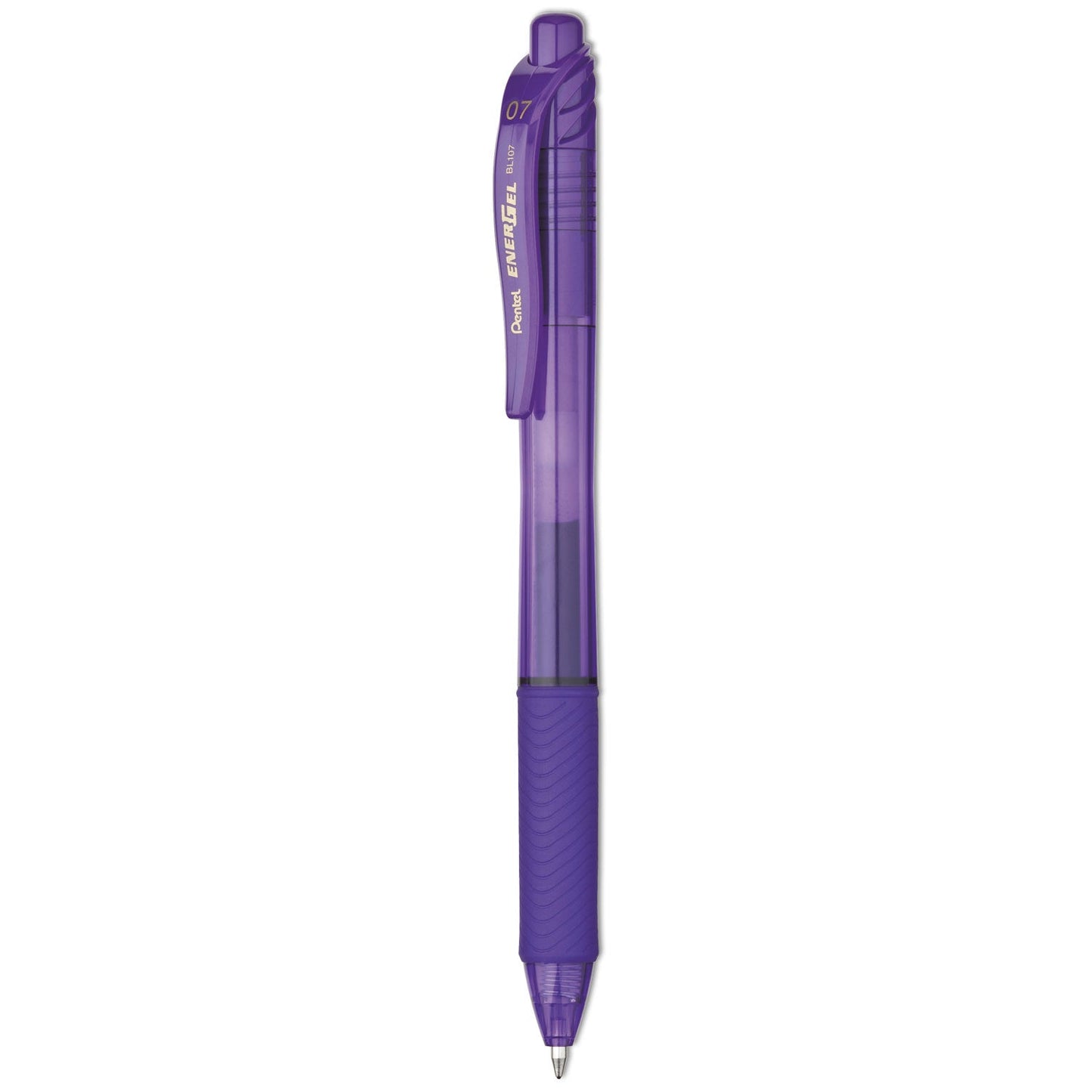Pentel EnerGel-X Gel Pen, Retractable, Medium 0.7 mm, Violet Ink, Violet Barrel, Dozen