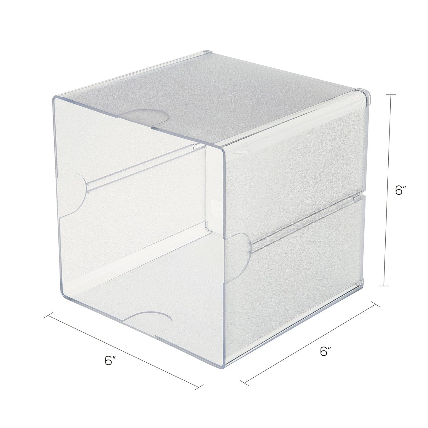 deflecto Stackable Cube Organizer, 1 Compartment, 6 x 6 x 6, Plastic, Clear