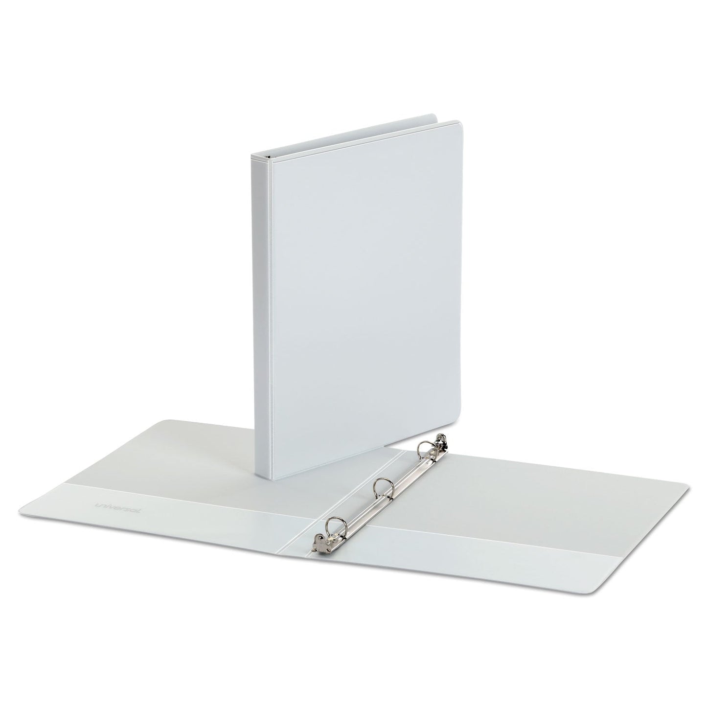 Universal Economy Round Ring View Binder, 3 Rings, 0.5" Capacity, 11 x 8.5, White