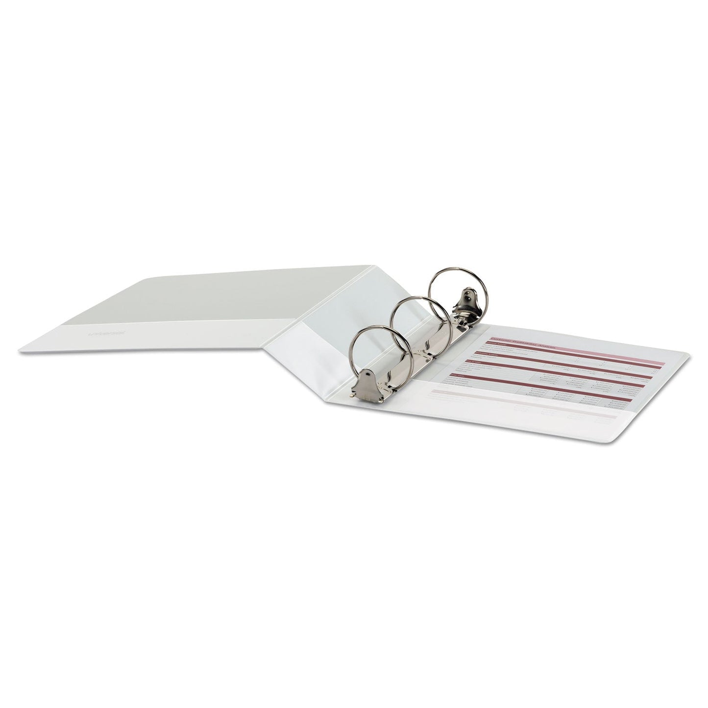 Universal Economy Round Ring View Binder, 3 Rings, 3" Capacity, 11 x 8.5, White