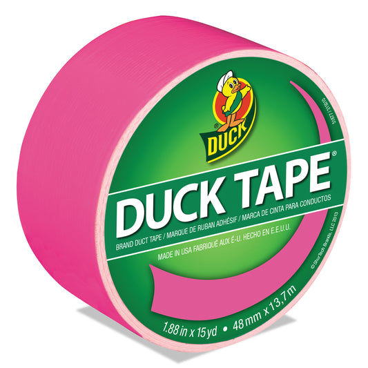Duck Colored Duct Tape, 3" Core, 1.88" x 15 yds, Neon Pink