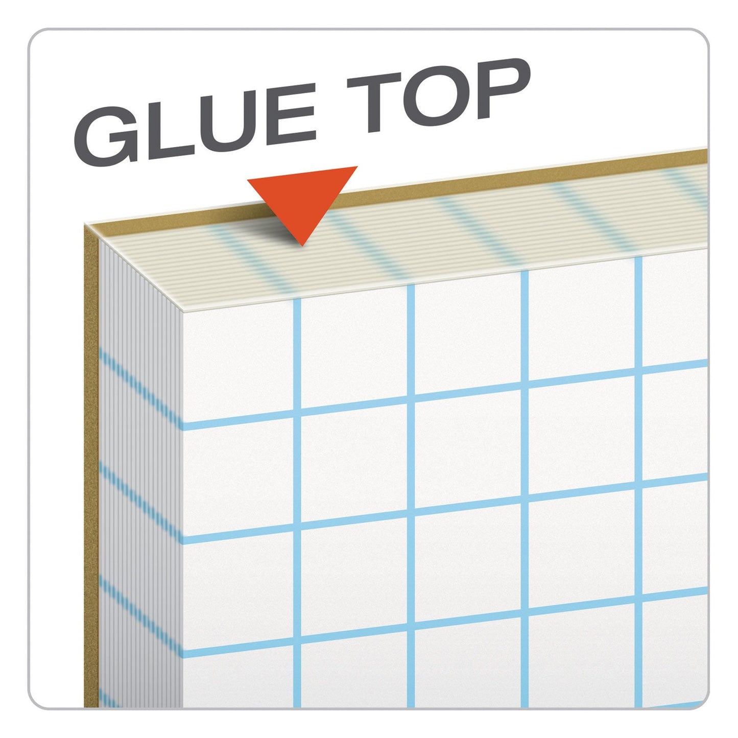 TOPS Quadrille Pads, Quadrille Rule (4 sq/in), 50 White 8.5 x 11 Sheets