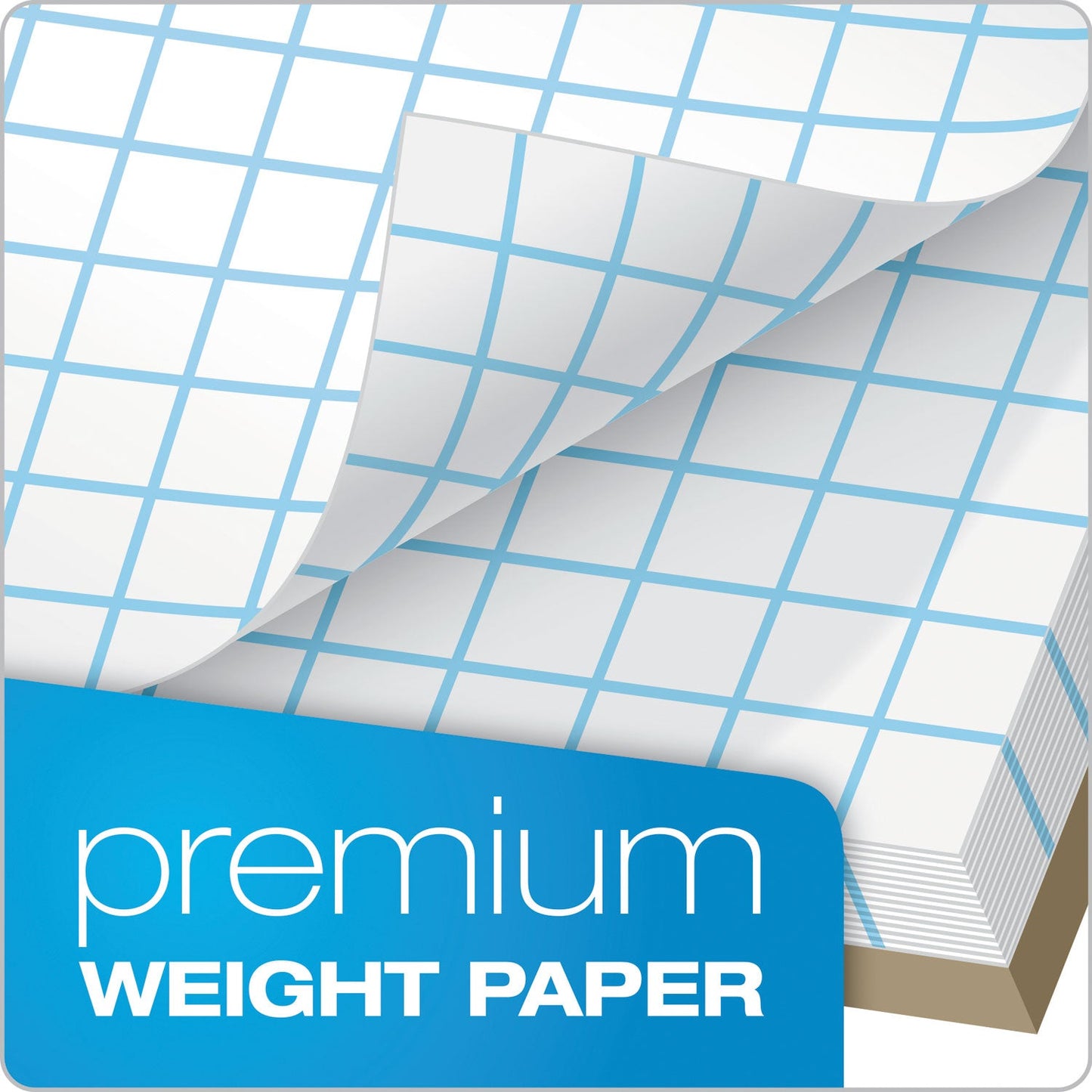 TOPS Quadrille Pads, Quadrille Rule (4 sq/in), 50 White 8.5 x 11 Sheets