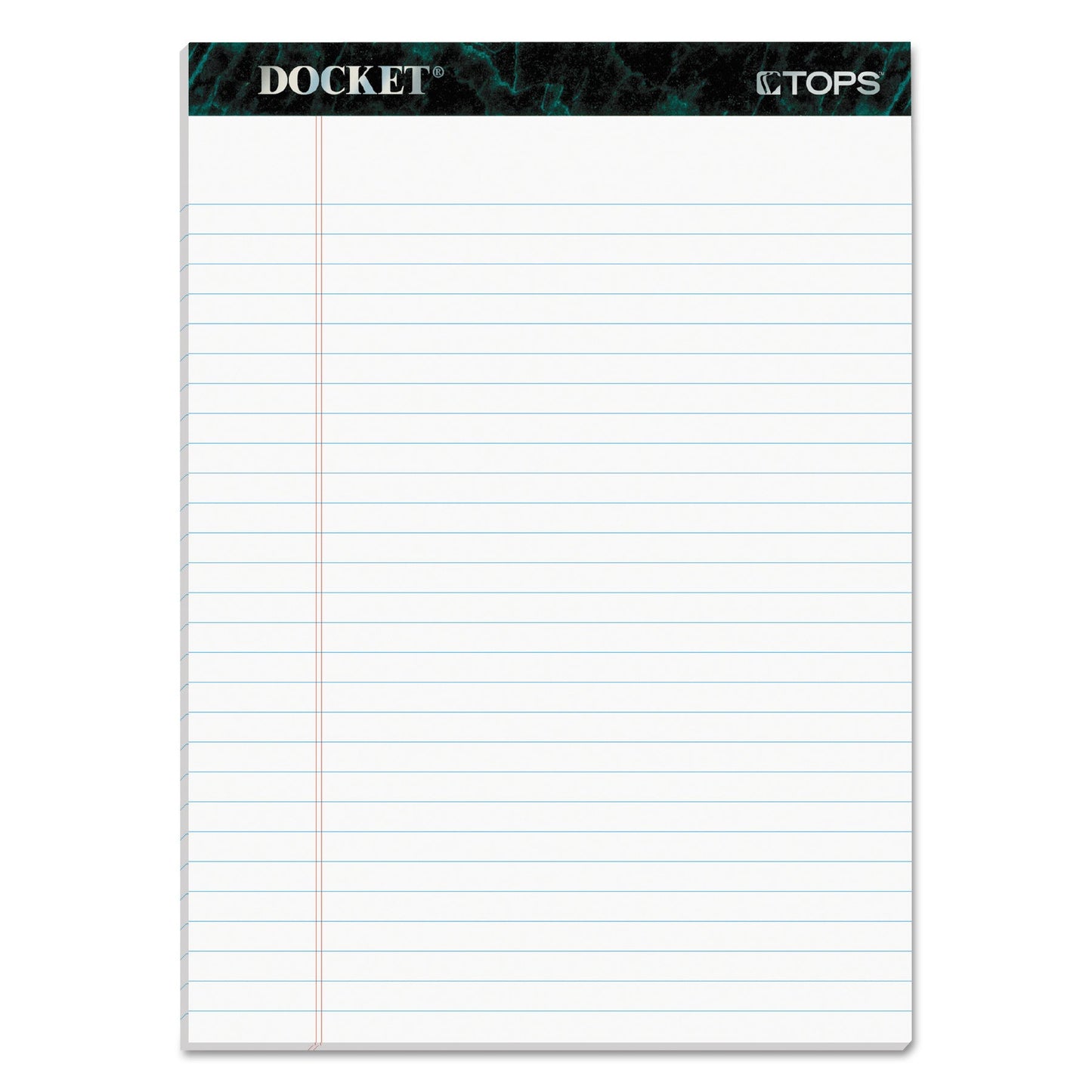TOPS Docket Ruled Perforated Pads, Wide/Legal Rule, 50 White 8.5 x 11.75 Sheets, 12/Pack