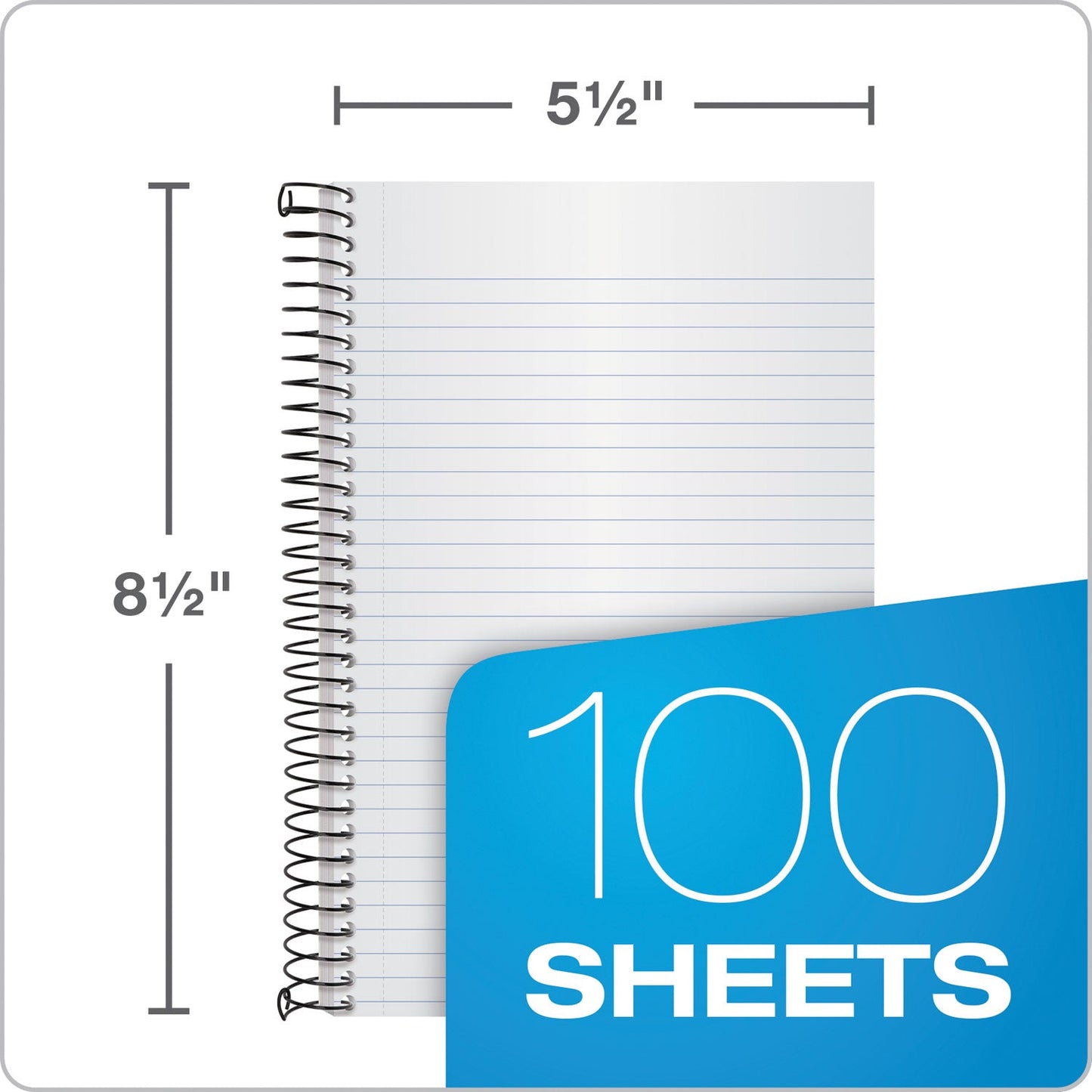 TOPS Color Notebooks, 1 Subject, Narrow Rule, Indigo Blue Cover, 8.5 x 5.5, 100 White Sheets