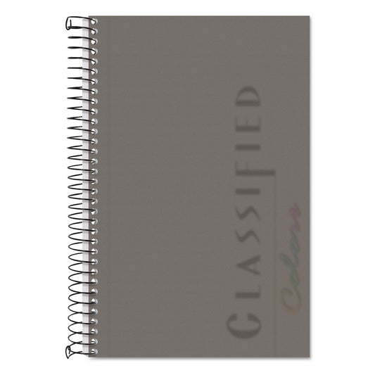 TOPS Color Notebooks, 1 Subject, Narrow Rule, Graphite Cover, 8.5 x 5.5, 100 White Sheets