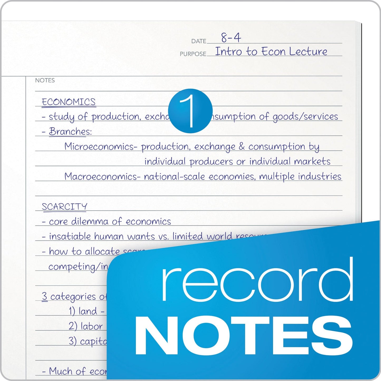 TOPS FocusNotes Steno Pad, Pitman Rule, Blue Cover, 80 White 6 x 9 Sheets