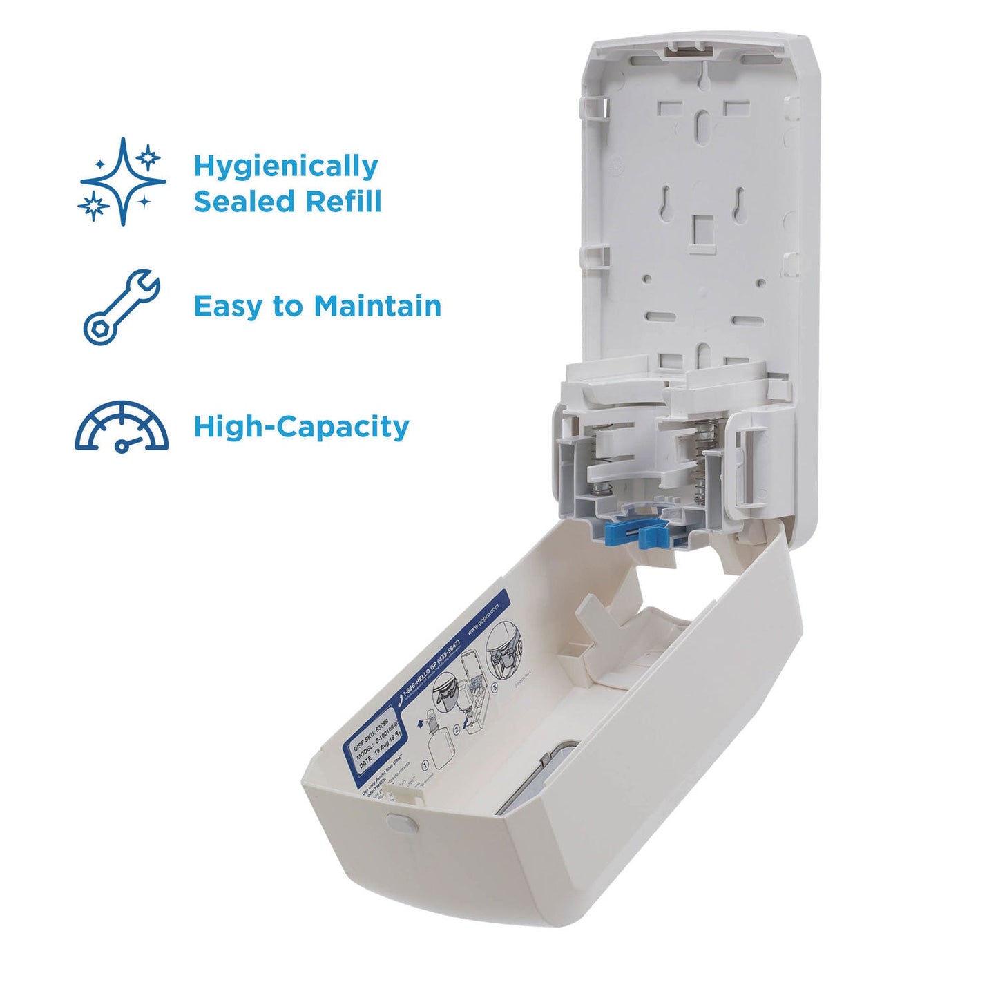 Georgia Pacific Pacific Blue Ultra Soap/Sanitizer Dispenser, 1,200 mL, White