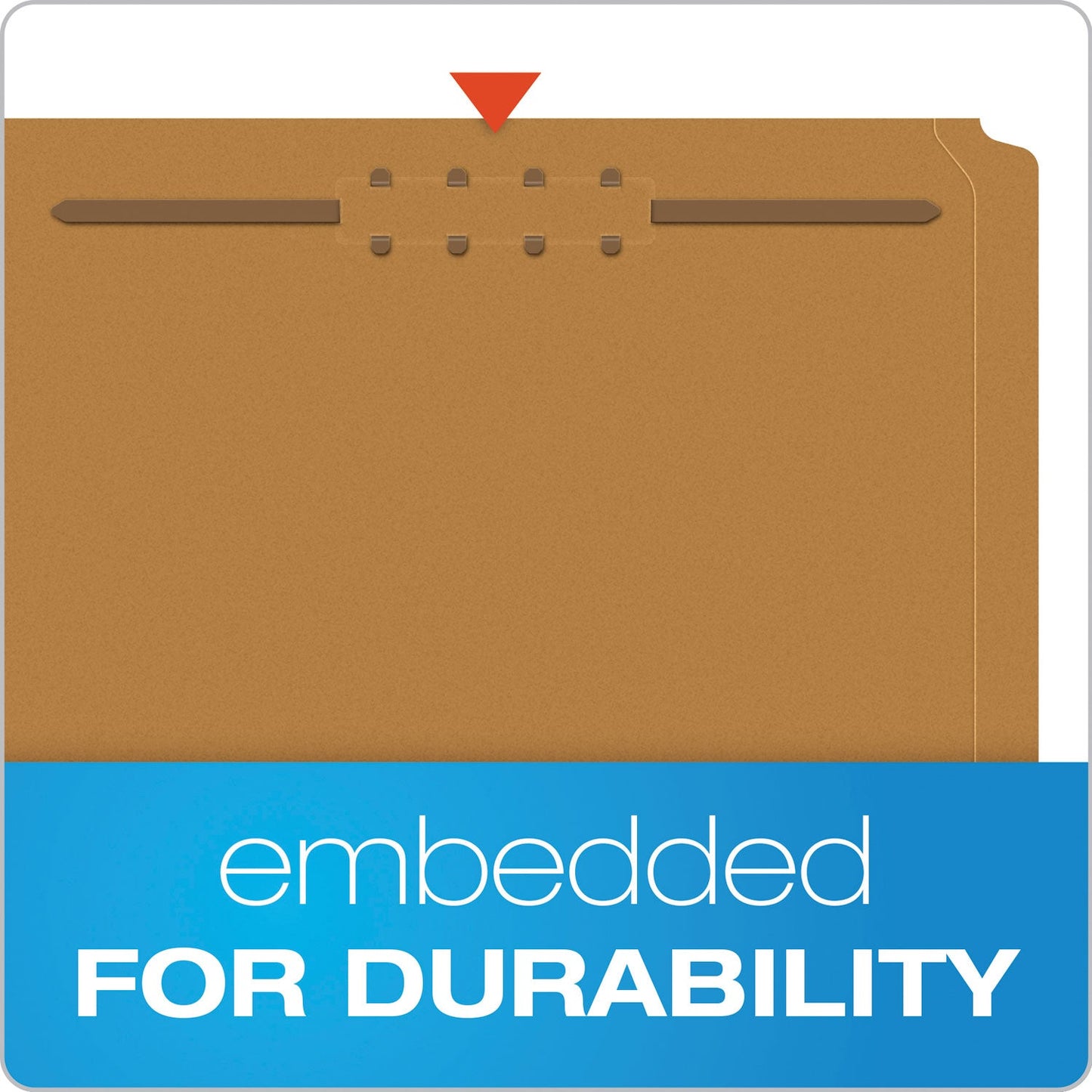Pendaflex Kraft Fastener Folders, 2/5-Cut Tabs: Right of Center, 2 Fasteners, Letter Size, Kraft Exterior, 50/Box