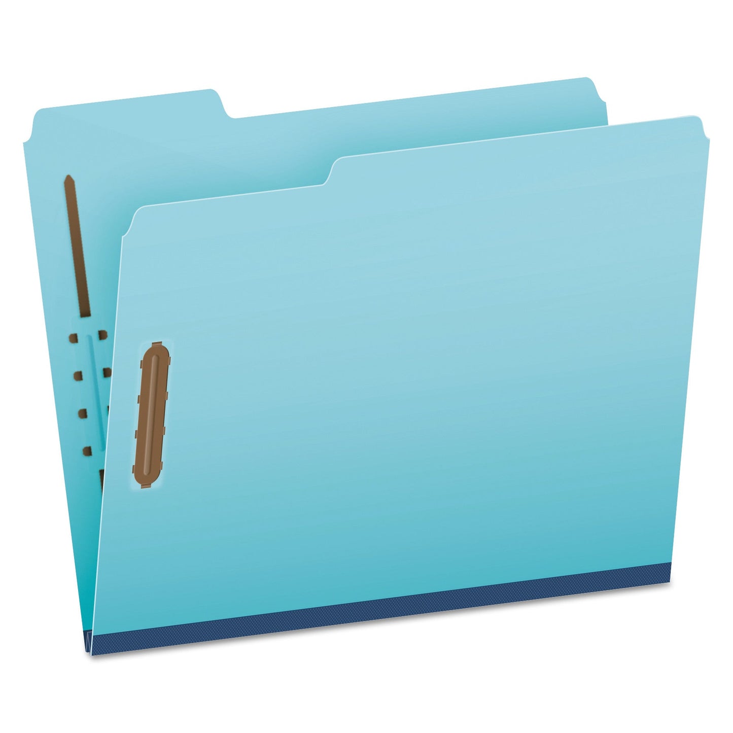 Pendaflex Heavy-Duty Pressboard Folders w/ Embossed Fasteners, Letter Size, Blue, 25/Box