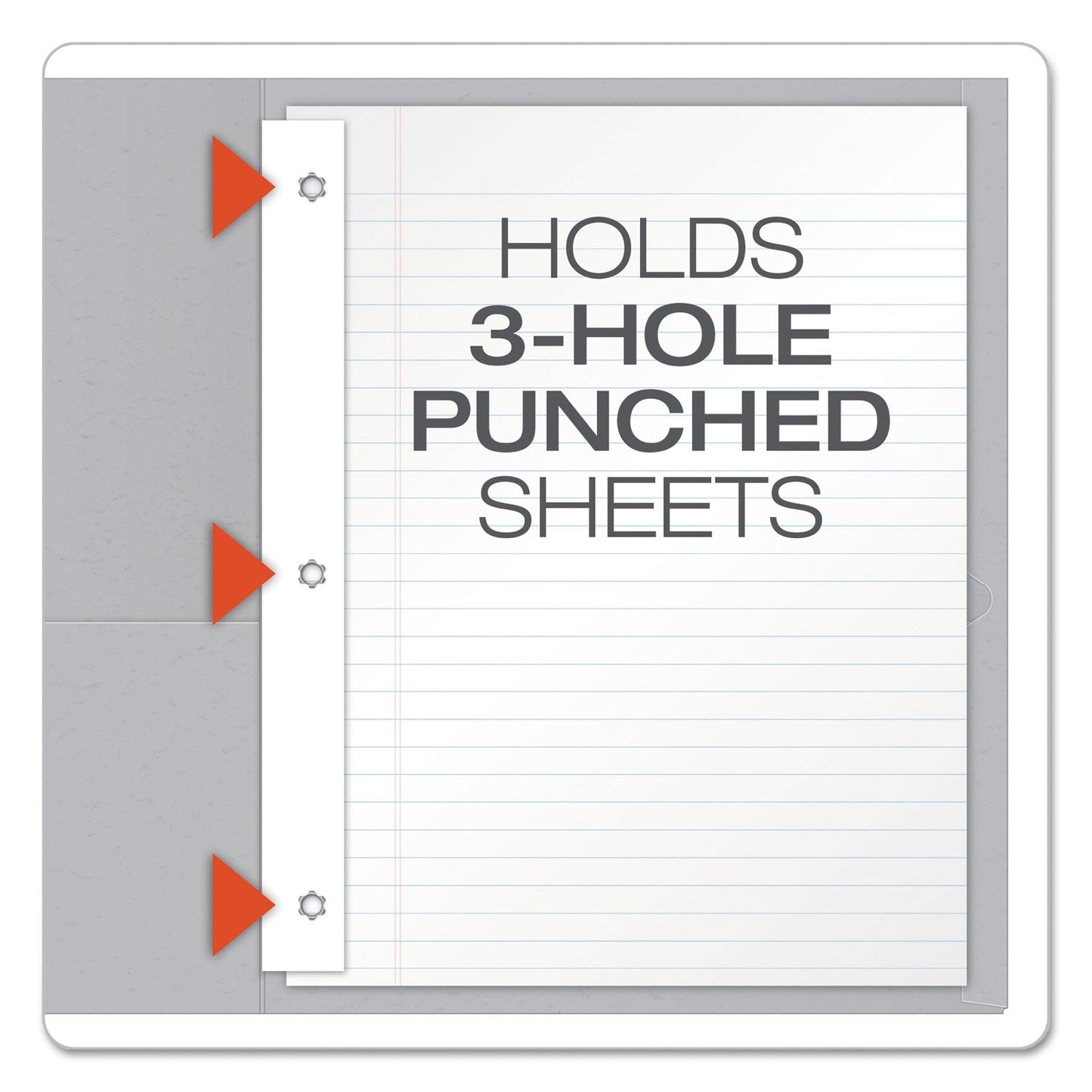 Oxford Twin-Pocket Folders with 3 Fasteners, 0.5" Capacity, 11 x 8.5, Gray, 25/Box