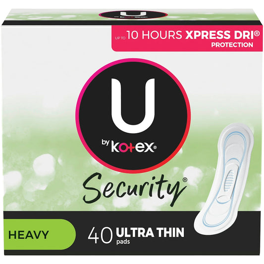 U by Kotex Clean & Secure Ultra Thin Pads, Heavy Absorbency, 40 Count