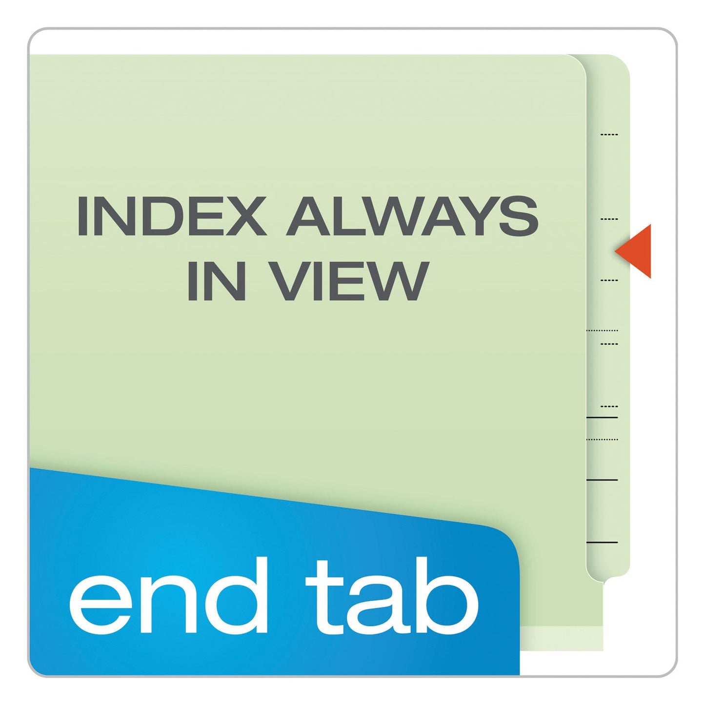 Pendaflex End Tab Classification Folders, 2 Dividers, Legal Size, Pale Green, 10/Box