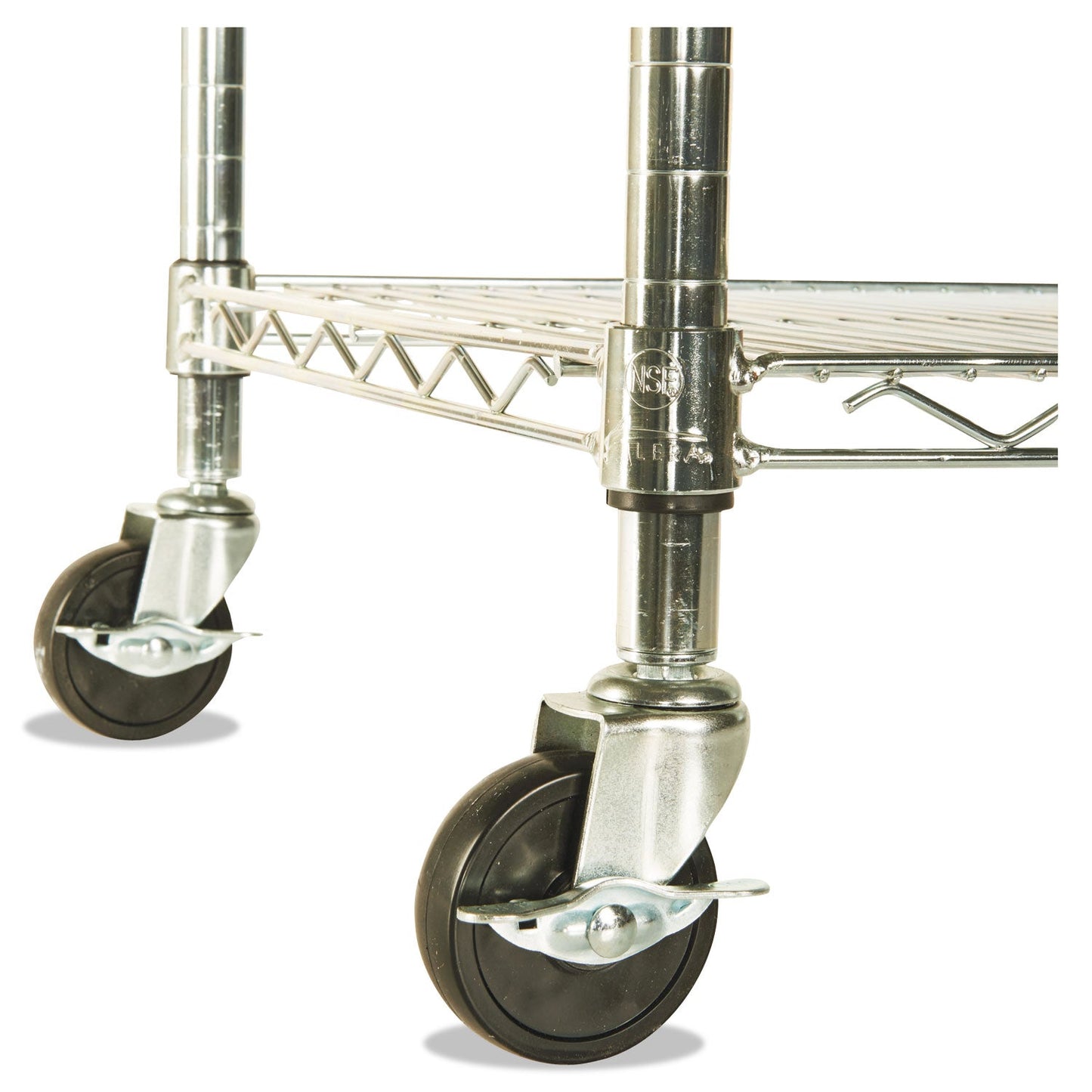 Alera NSF Certified 4-Shelf Wire Shelving Kit with Casters, 48w x 18d x 72h, Silver