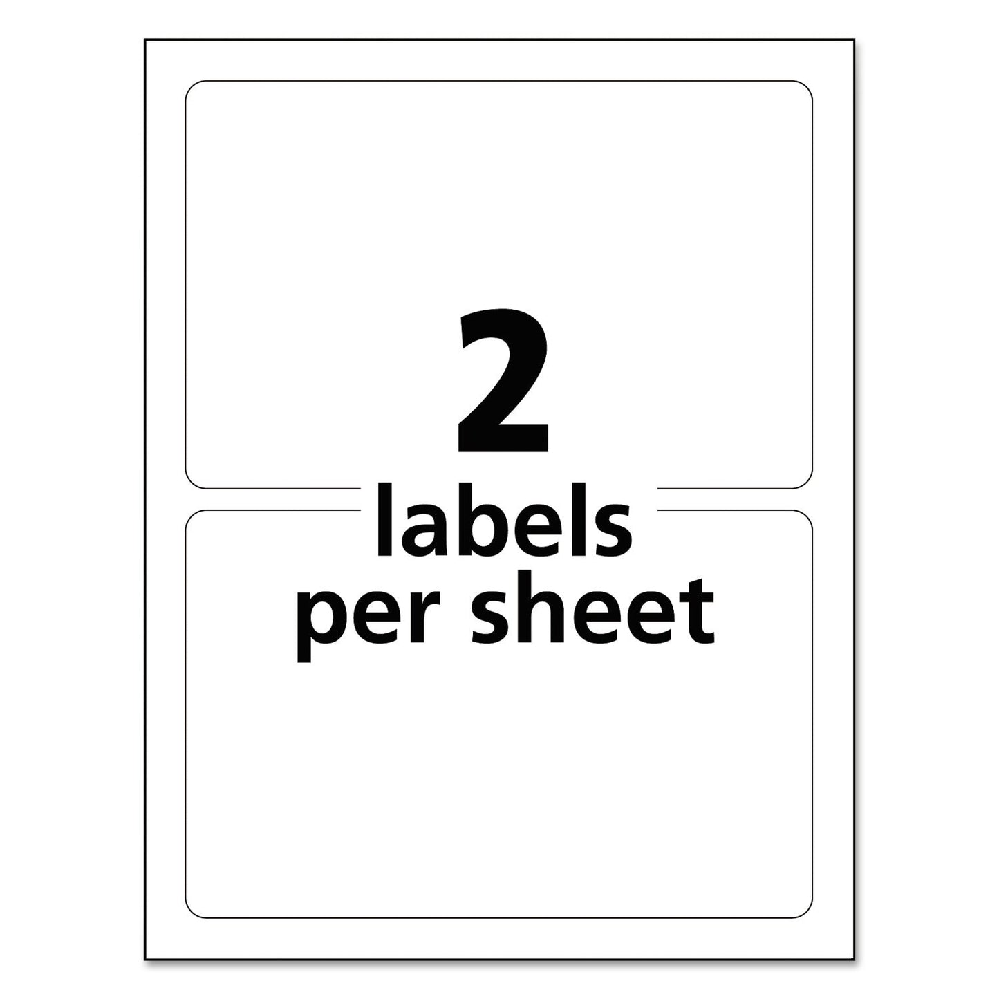 Avery Durable Permanent ID Labels with TrueBlock Technology, Laser Printers, 5 x 8.13, White, 2/Sheet, 50 Sheets/Pack