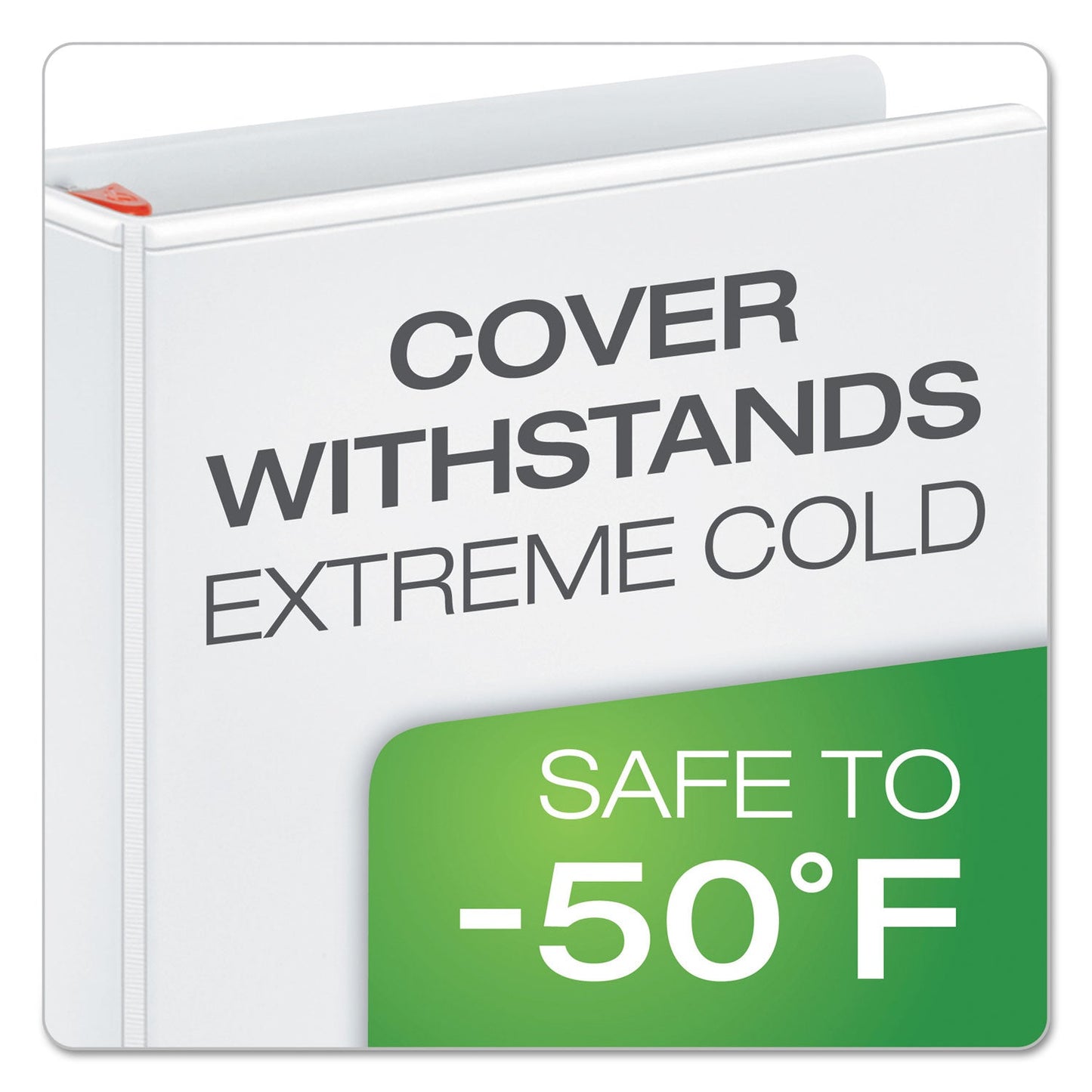 Cardinal XtraLife ClearVue Non-Stick Locking Slant-D Ring Binder, 3 Rings, 3" Capacity, 11 x 8.5, White