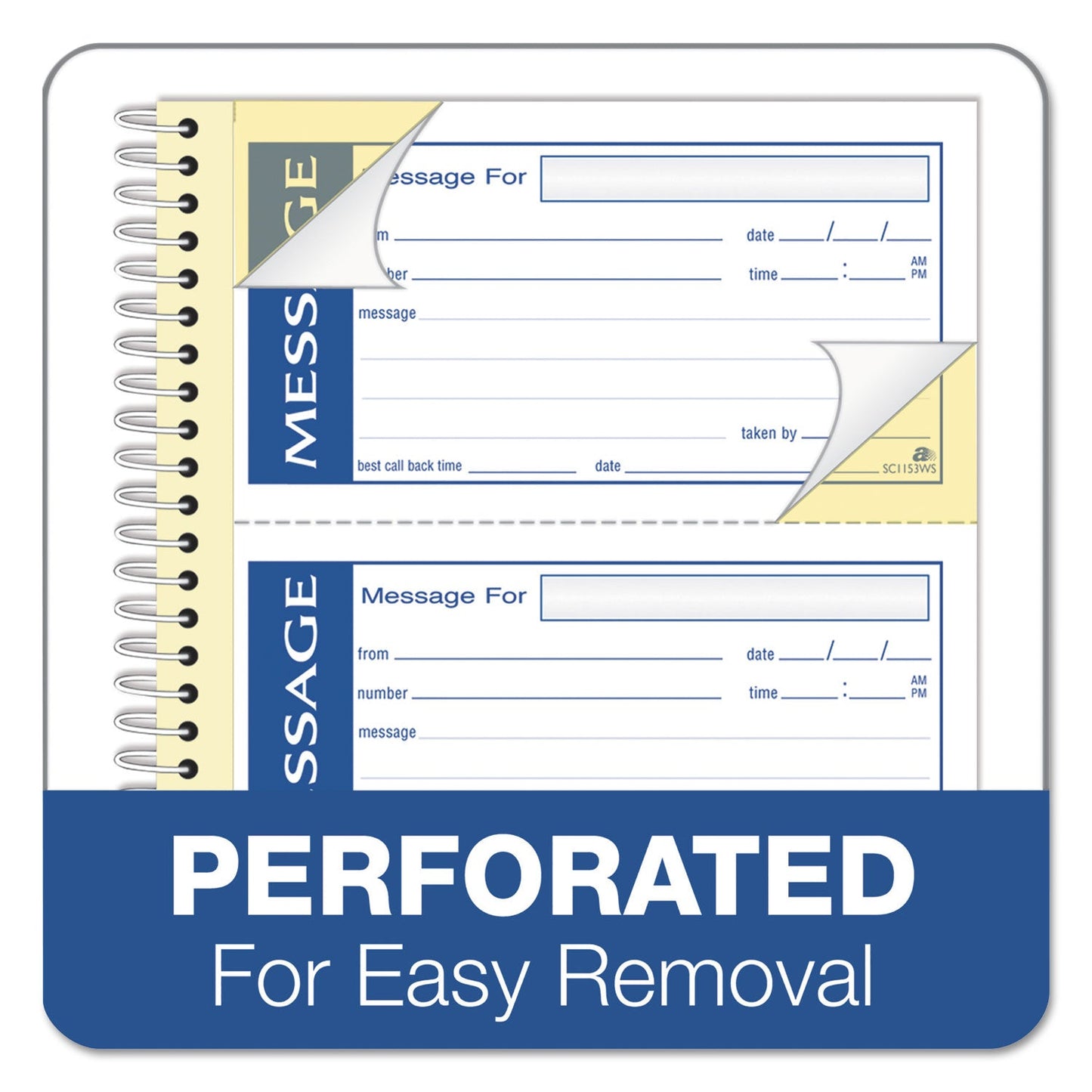 Adams Write 'n Stick Phone Message Pad, Two-Part Carbonless, 2.75 x 4.75, 4/Page, 200 Forms