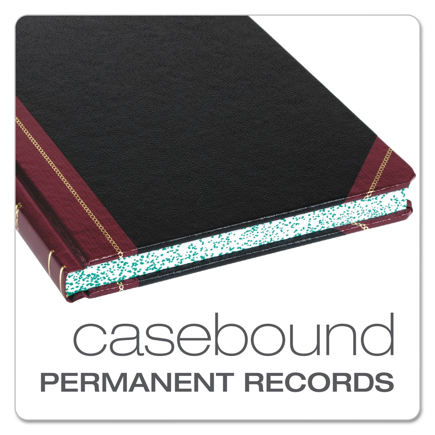 Boorum & Pease Extra-Durable Bound Book, Single-Page 5-Column Accounting, Black/Maroon/Gold Cover, 10.13 x 7.78 Sheets, 150 Sheets/Book