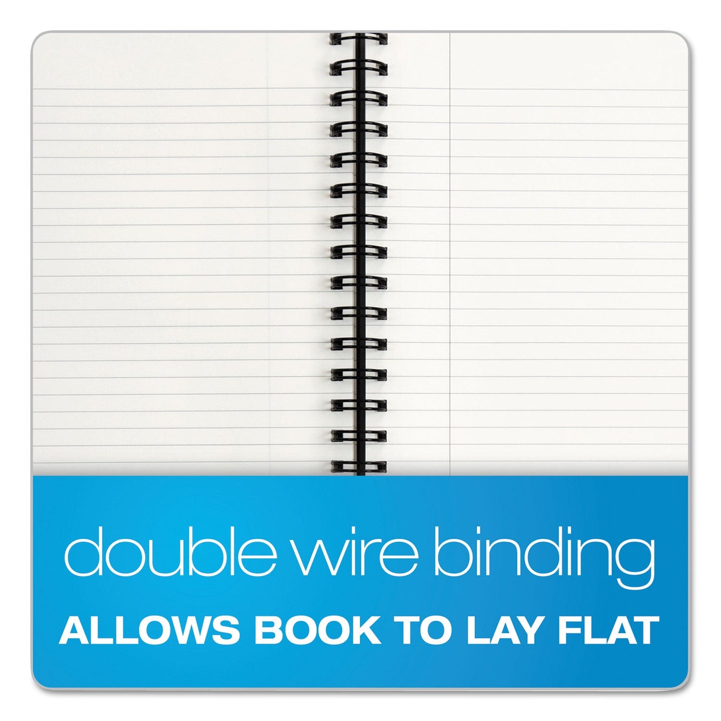 TOPS Royale Wirebound Business Notebooks, 1 Subject, Medium/College Rule, Black/Gray Cover, 11.75 x 8.25, 96 Sheets