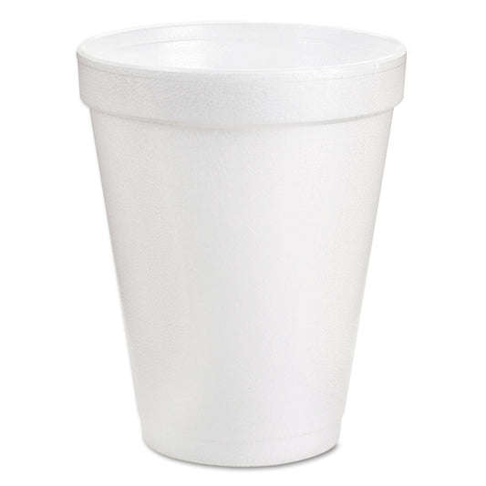 Dart Foam Drink Cups, 6 oz, White, 25/Bag, 40 Bags/Carton