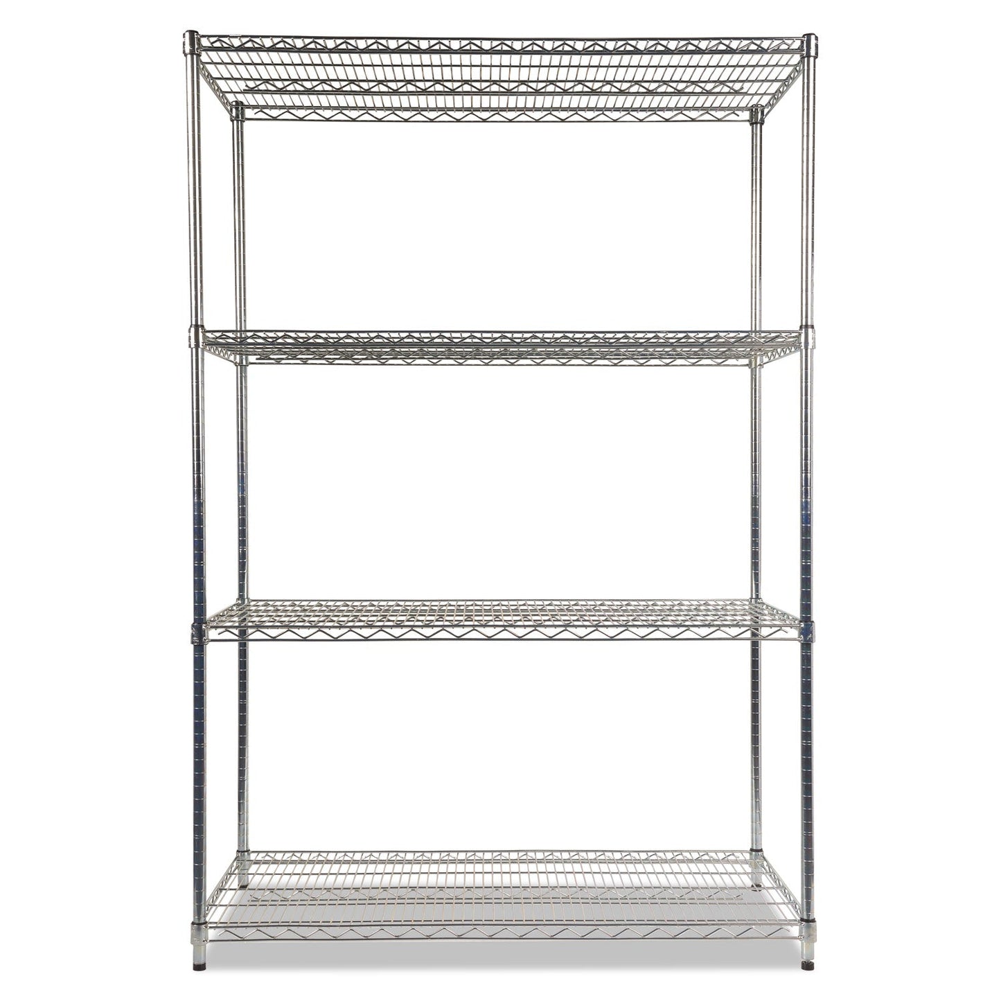 Alera NSF Certified Industrial Four-Shelf Wire Shelving Kit, 48w x 24d x 72h, Silver
