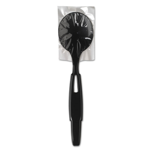 Dixie SmartStock Wrapped Heavy-Weight Cutlery Refill, Soup Spoon, Black, 960/Carton