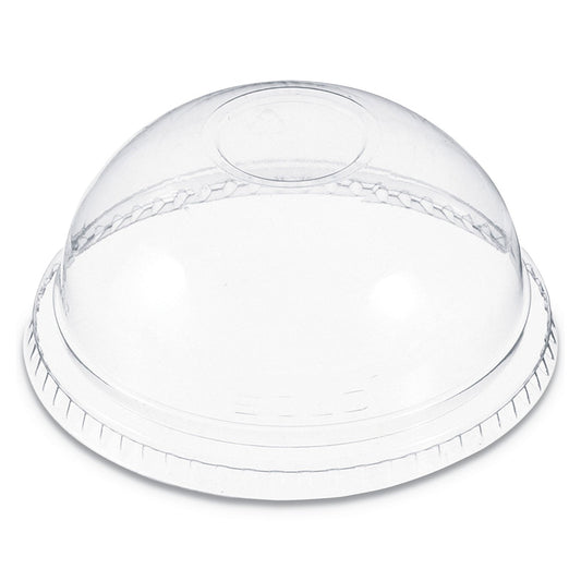 Dart Plastic Dome Lid, No-Hole, Fits 9 oz to 22 oz Cups, Clear, 100/Sleeve, 10 Sleeves/Carton