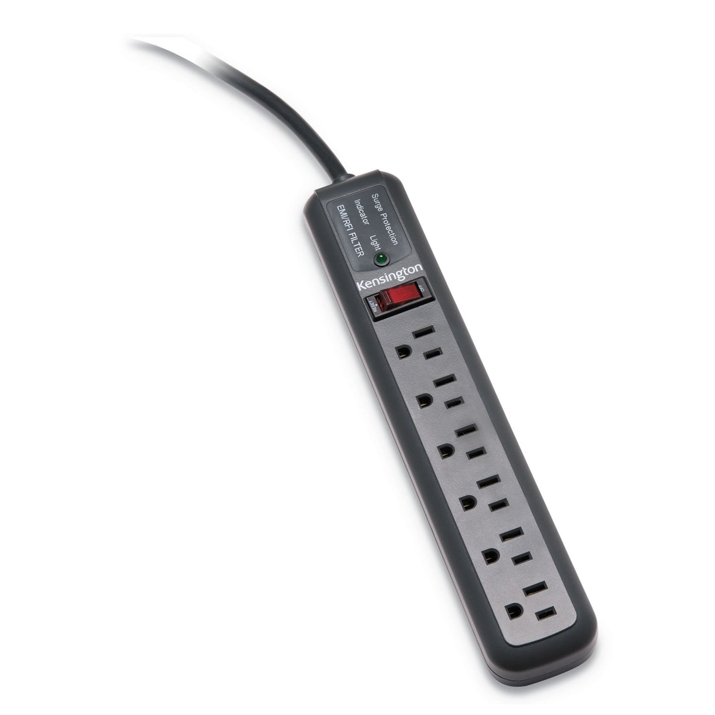 Kensington Guardian Surge Protector, 6 AC Outlets, 15 ft Cord, 540 J, Gray