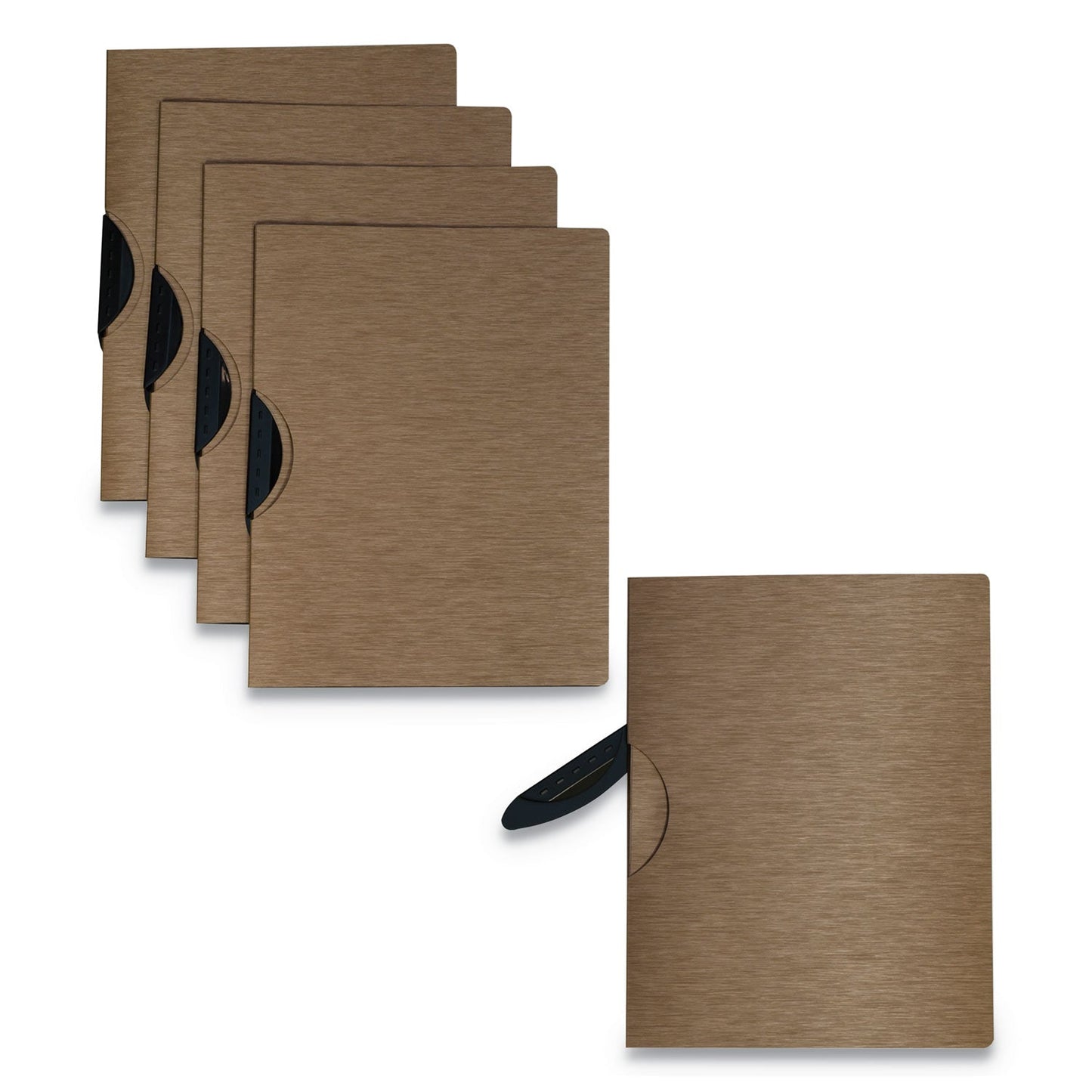 C-Line Modern Metallic Executive Style Report Cover, Swing Clip,  8.5 x 11, Bronze/Bronze, 5/Pack