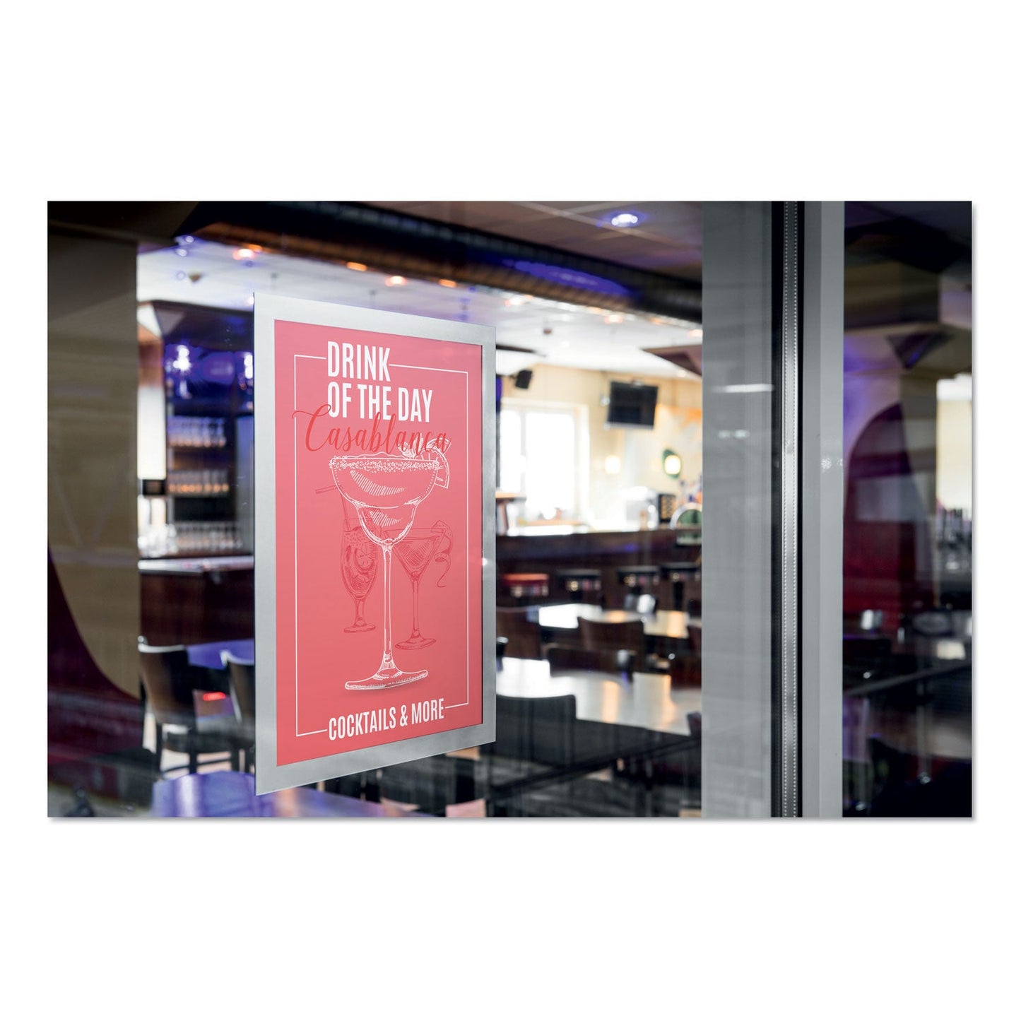 Durable DURAFRAME Sign Holder, 8.5 x 11, Silver Frame, 2/Pack
