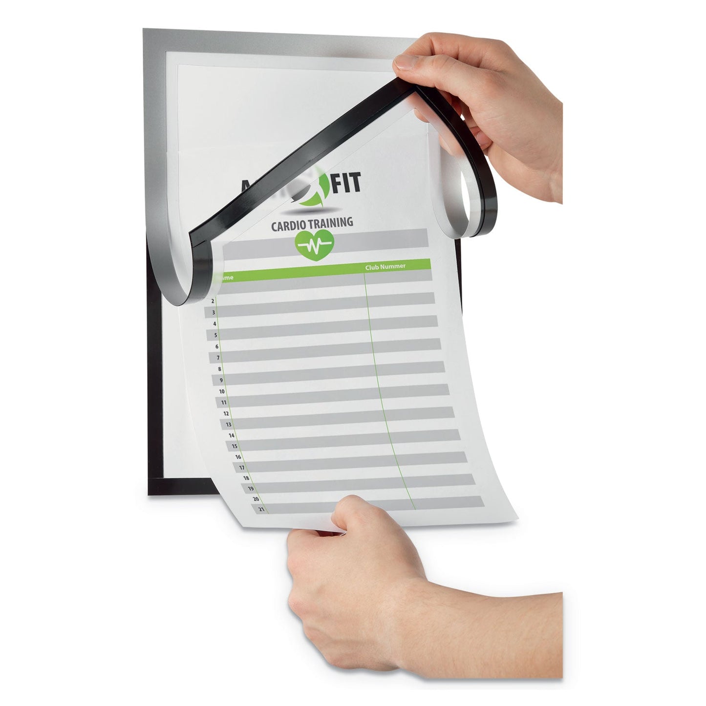 Durable DURAFRAME Note Sign Holder, 8.5 x 11, Silver Frame