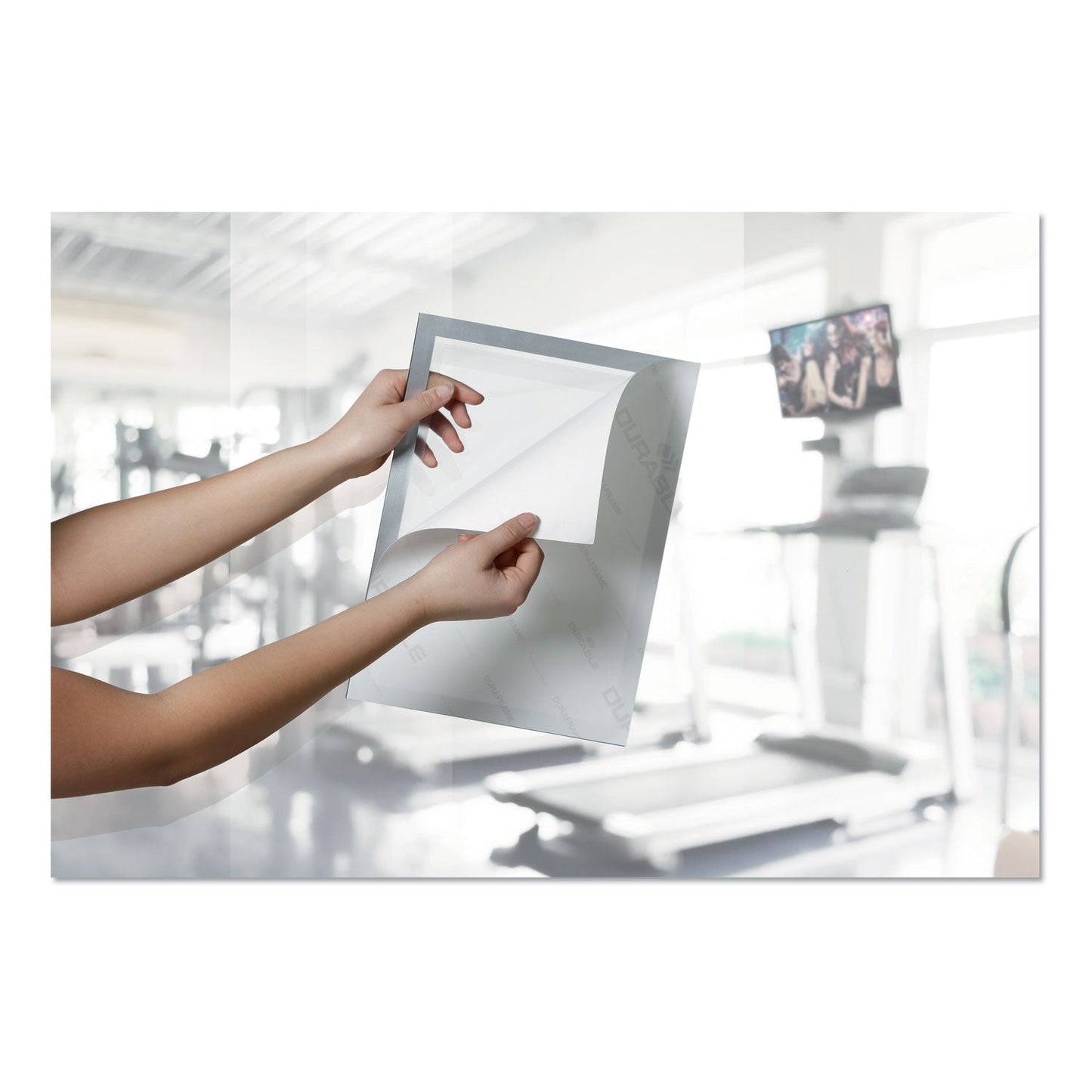 Durable DURAFRAME Note Sign Holder, 8.5 x 11, Silver Frame