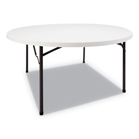 Alera Round Plastic Folding Table, 60" Diameter x 29.25h, White